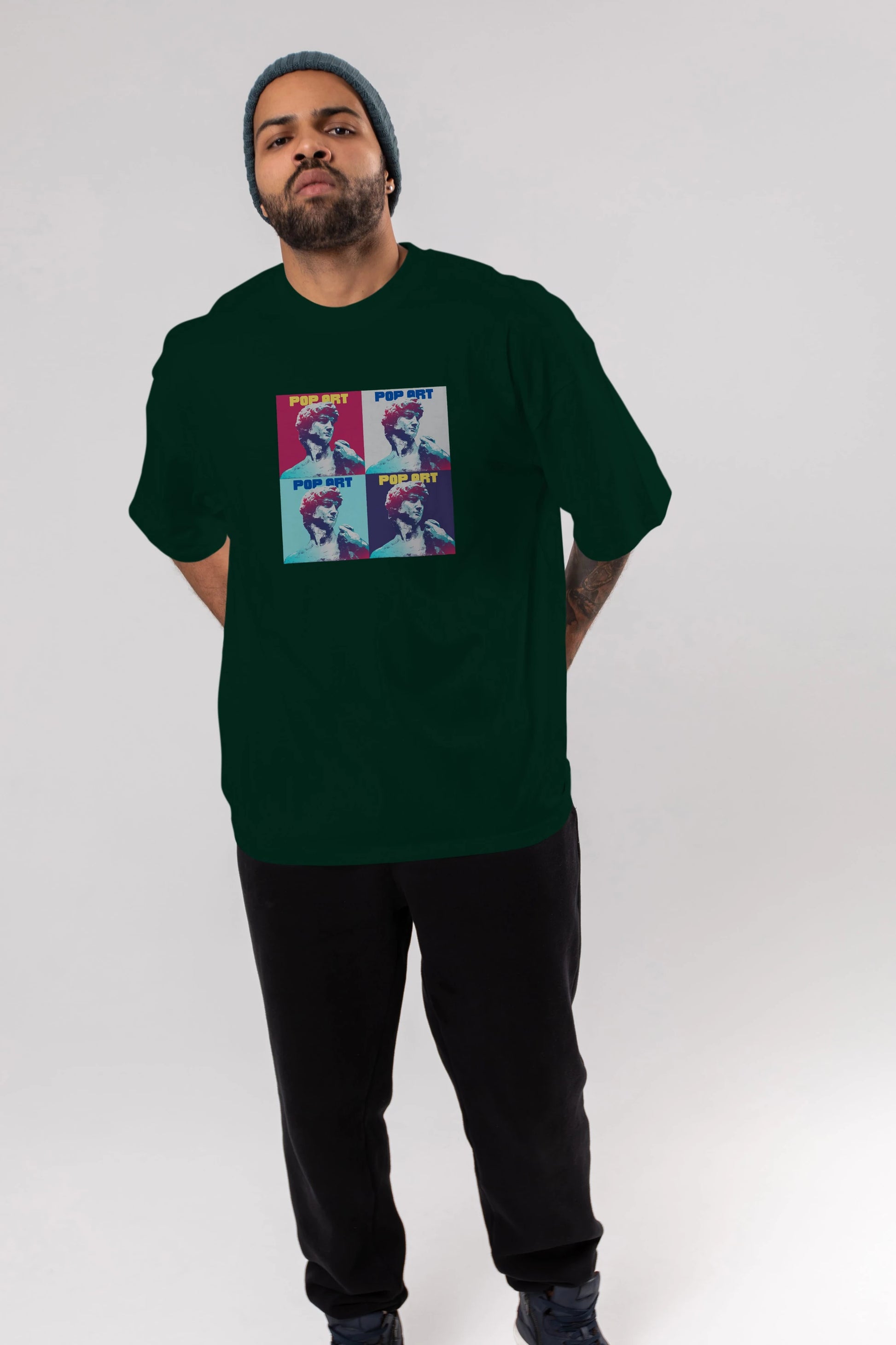 Creative Pop Art Ön Baskılı Oversize t-shirt Erkek Kadın Unisex
