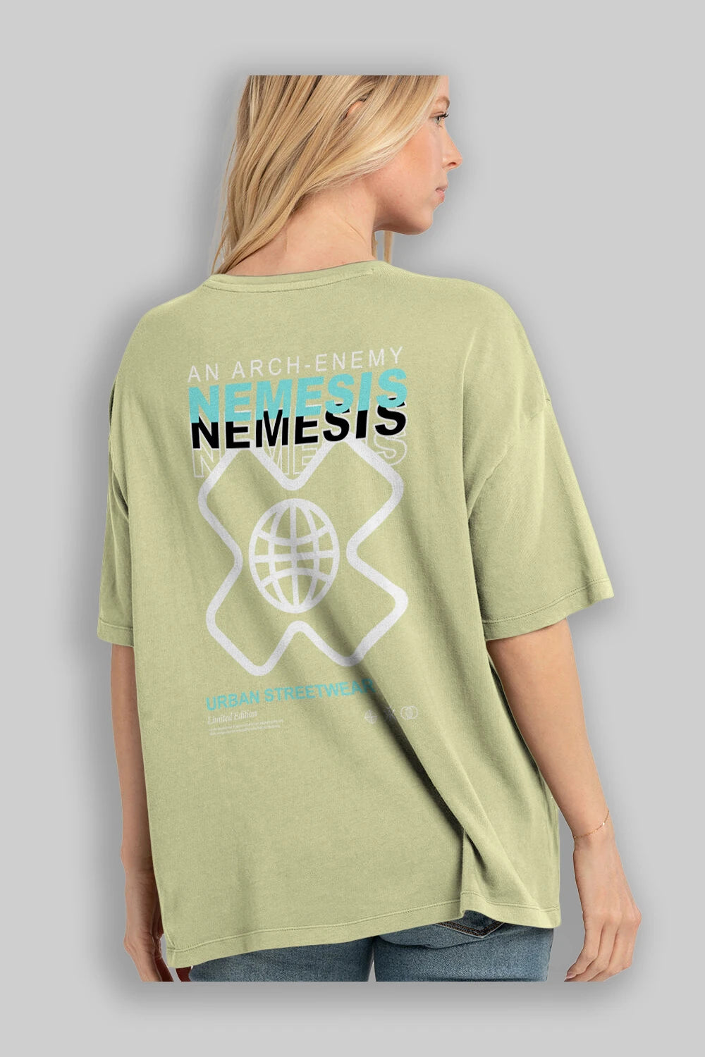 Nemesis Urban Arka Baskılı Oversize t-shirt Erkek Kadın Unisex