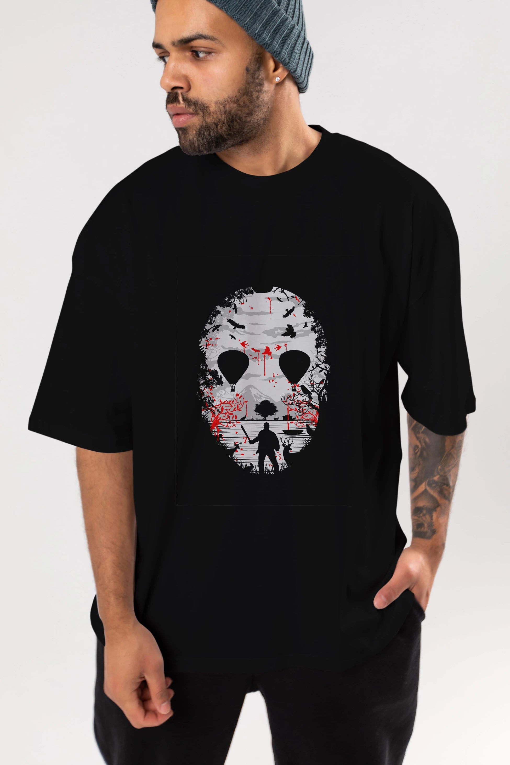 Crystal Lake Ön Baskılı Oversize t-shirt %100 pamuk Erkek Kadın Unisex