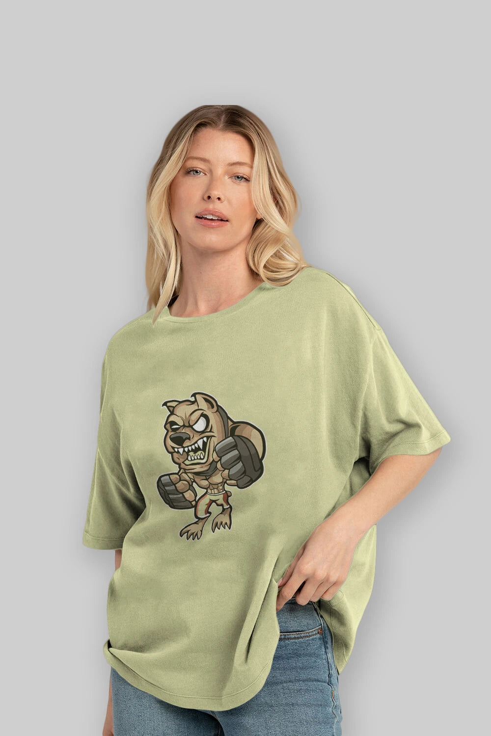 MMA Dog Ön Baskılı Oversize t-shirt Erkek Kadın Unisex %100 Pamuk tişort