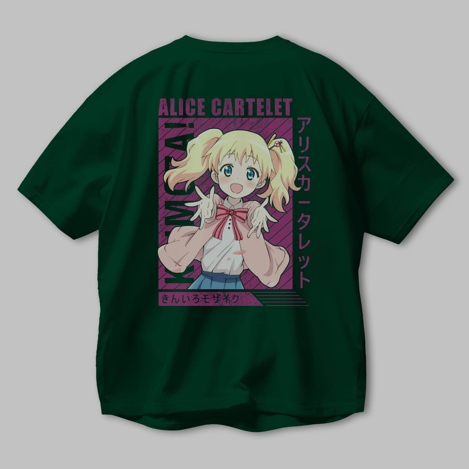 Alice Cartelet 12 Anime Arka Baskılı Oversize t-shirt Erkek Kadın Unisex