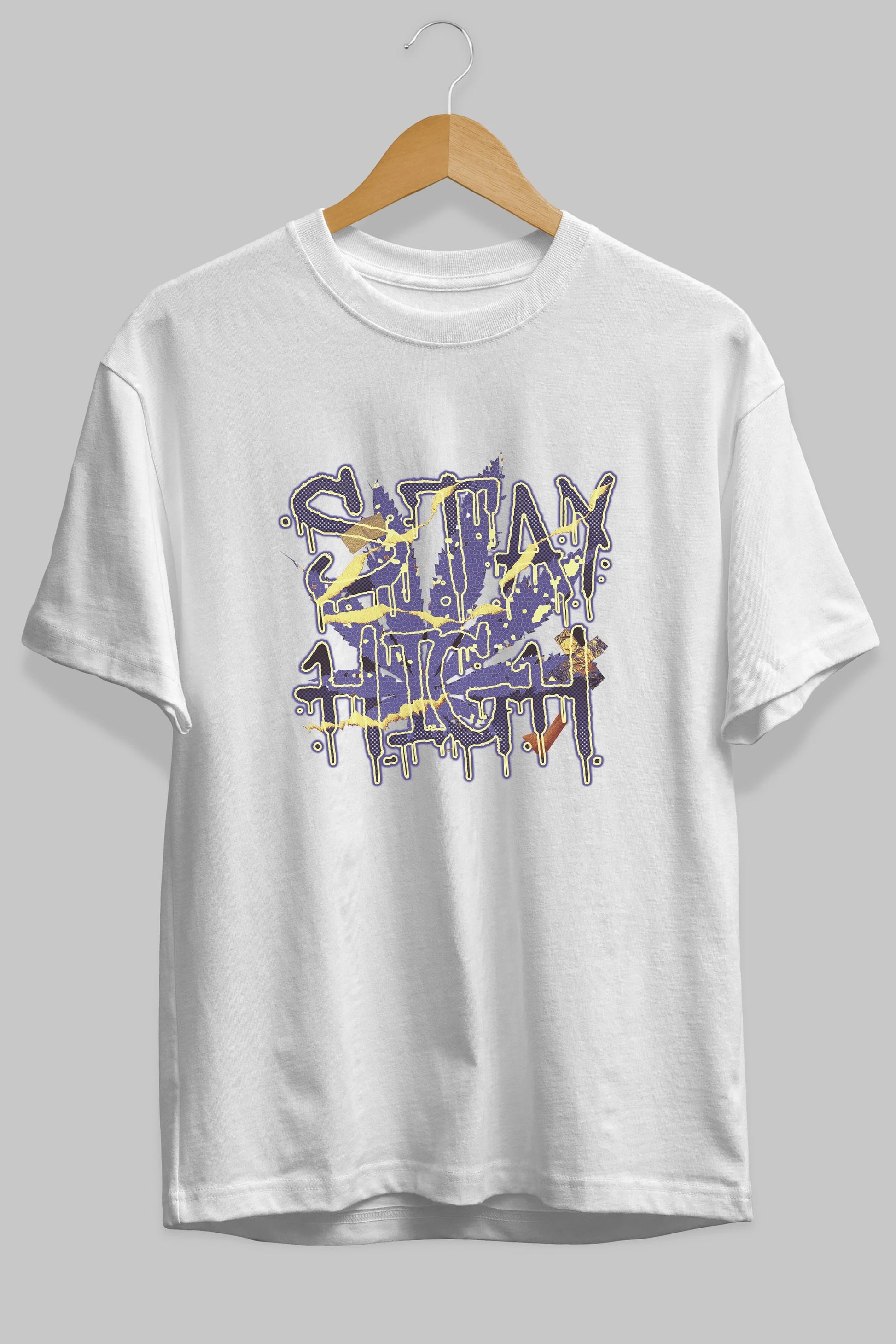 Stay High Ön Baskılı Oversize t-shirt Erkek Kadın Unisex
