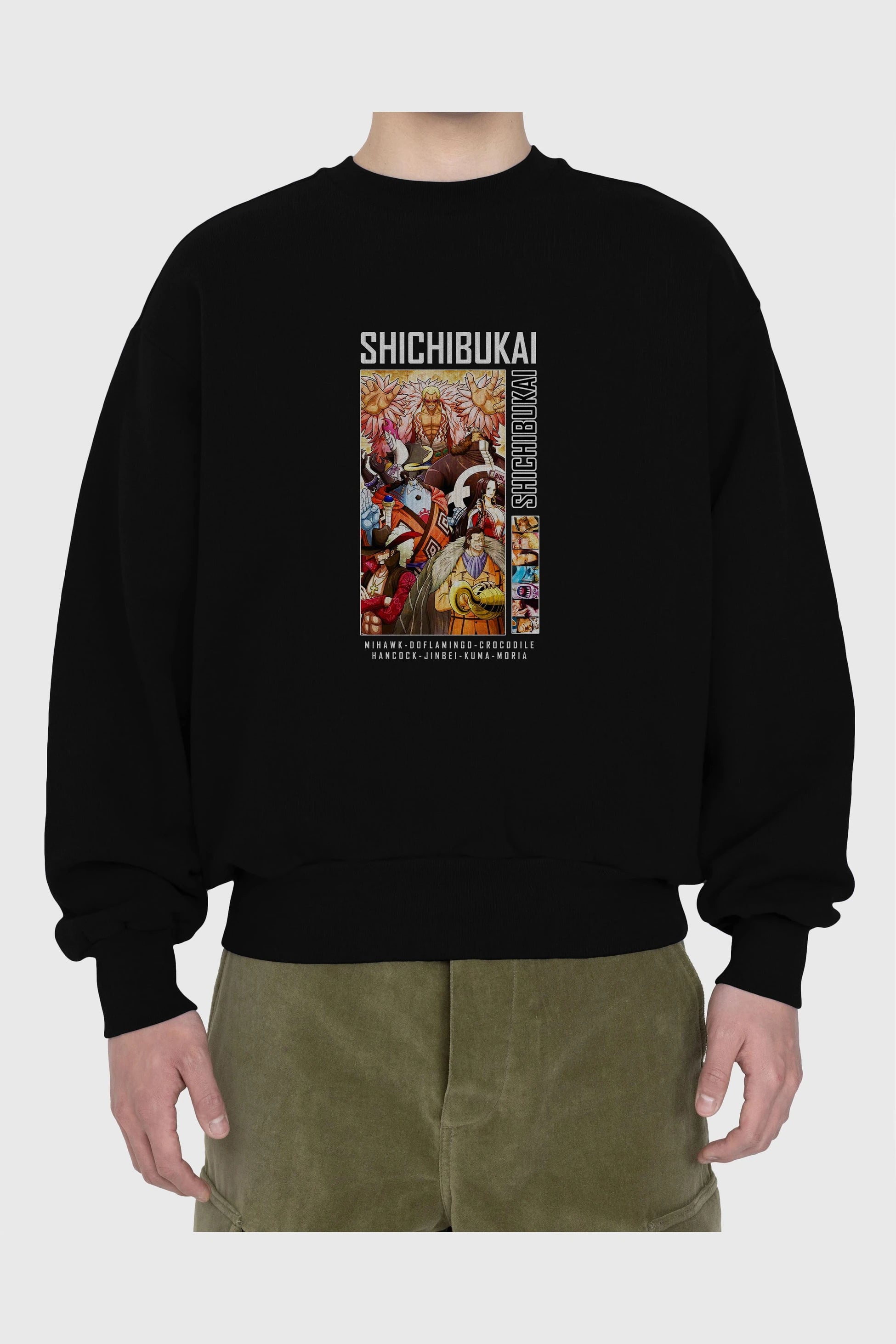 Shichibukai Ön Baskılı Anime Oversize Sweatshirt Erkek Kadın Unisex