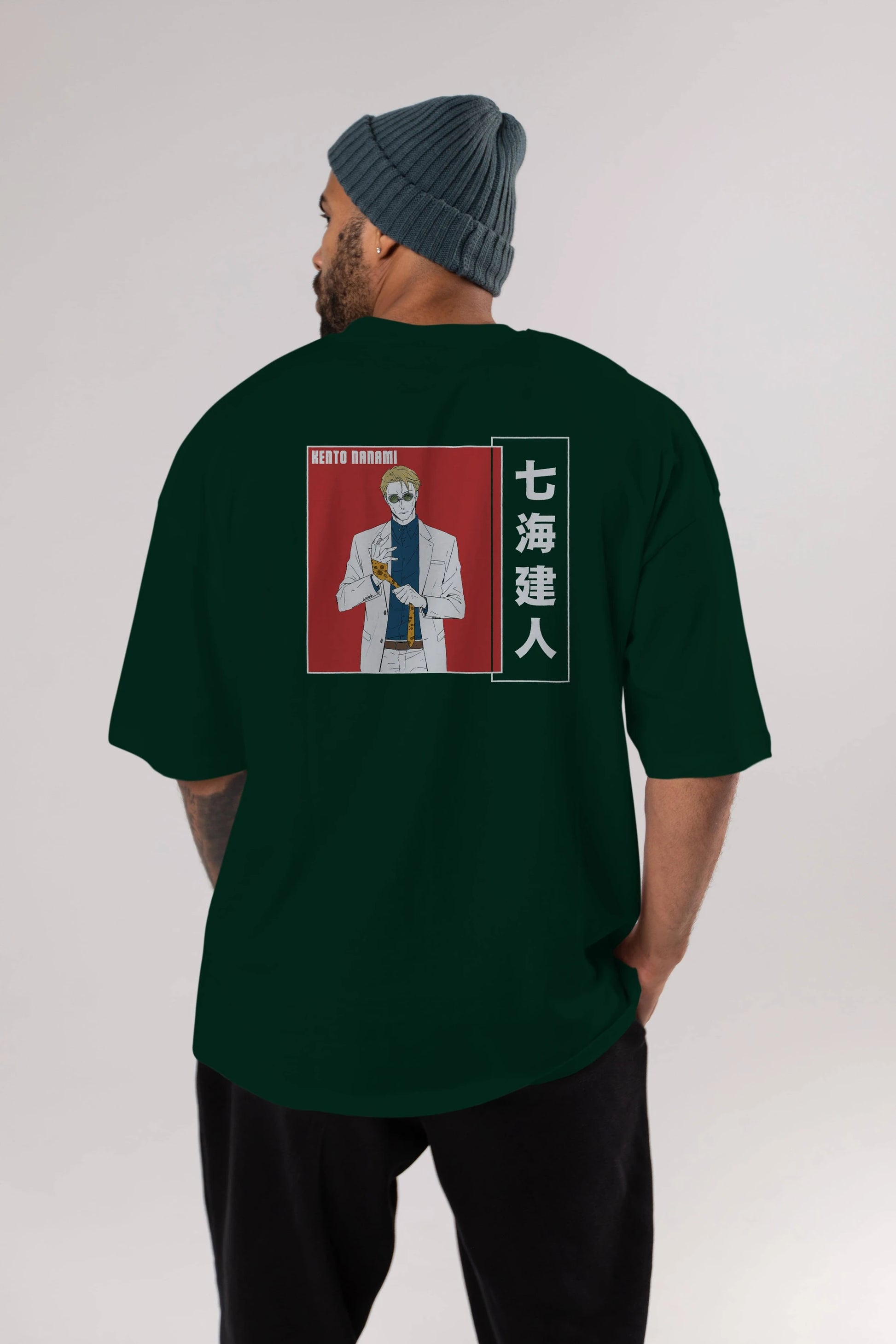 Kento Nanami 1 Anime Arka Baskılı Oversize t-shirt Erkek Kadın Unisex