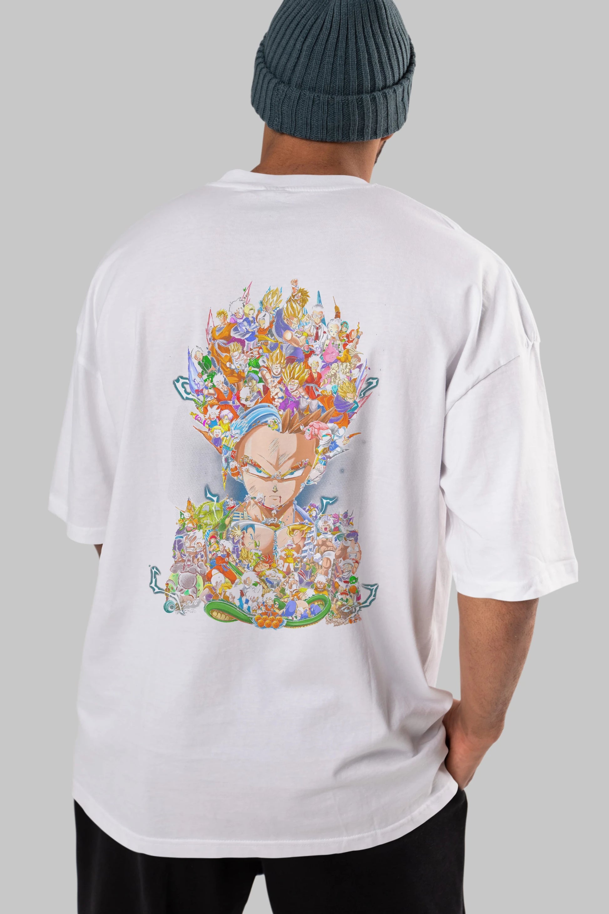DRAGON BALL ART (2) Anime Arka Baskılı Oversize t-shirt Erkek Kadın Unisex