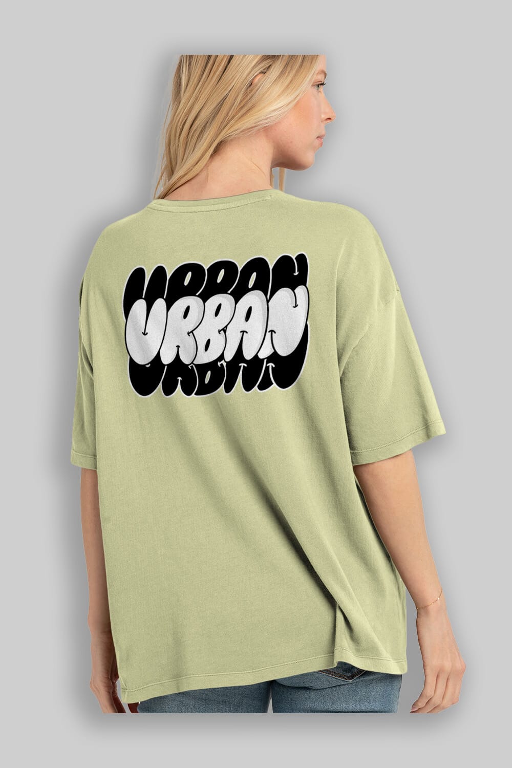 Urban Yazılı Arka Baskılı Oversize t-shirt Erkek Kadın Unisex