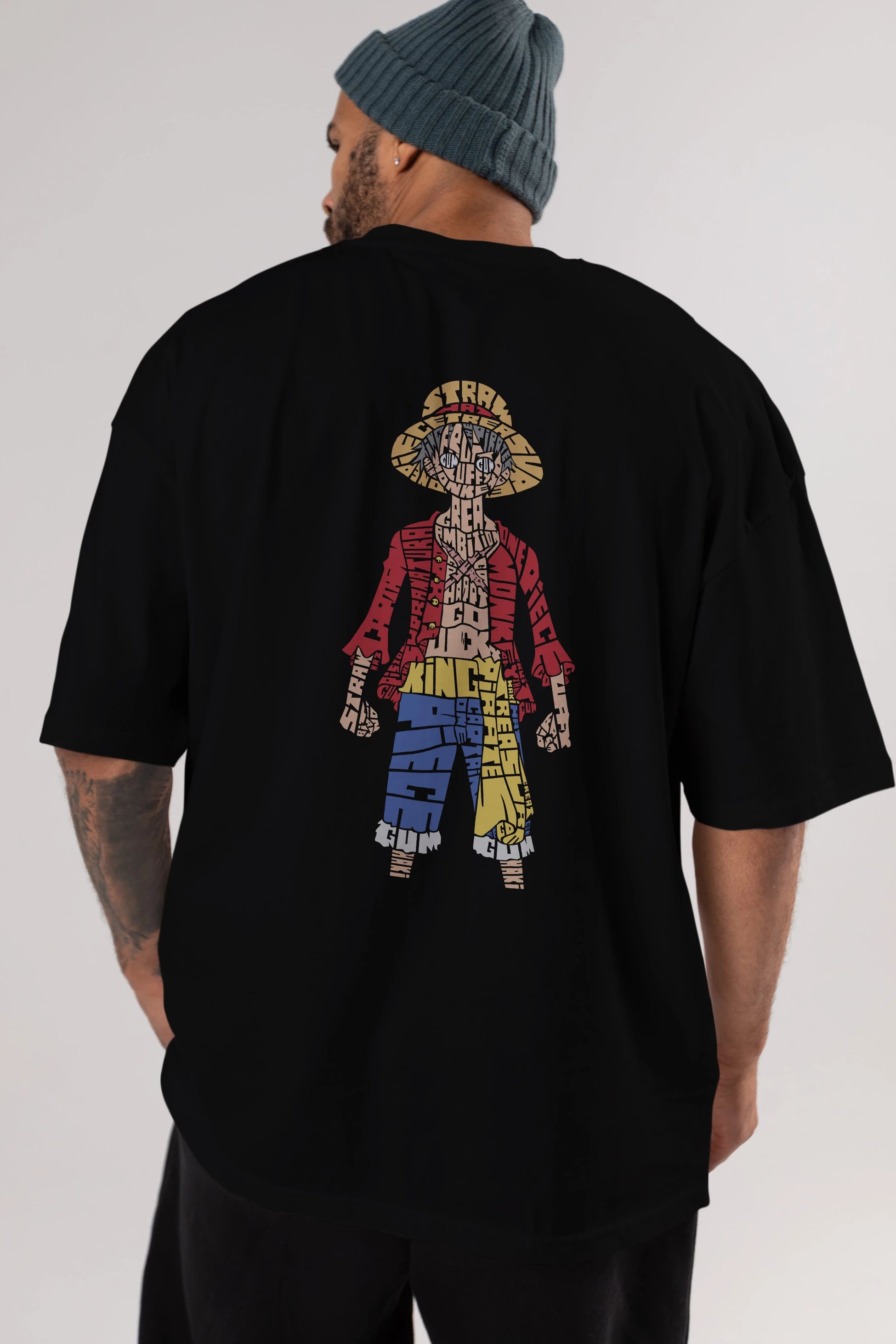 One Piece Arka Baskılı Oversize t-shirt %100 pamuk Erkek Kadın Unisex