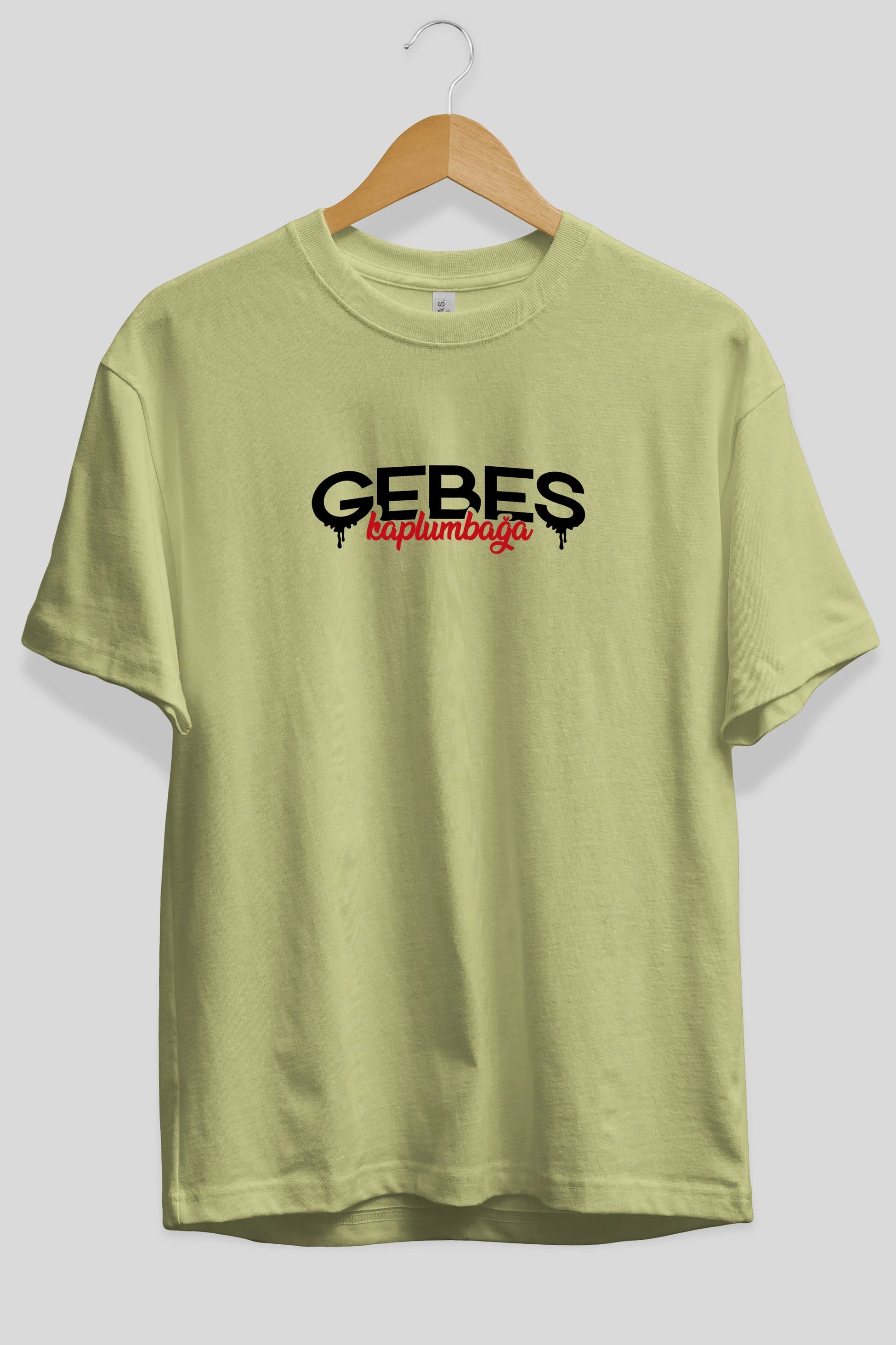 Gebeş Kaplumbağa Ön Baskılı Oversize t-shirt %100 pamuk Erkek Kadın Unisex