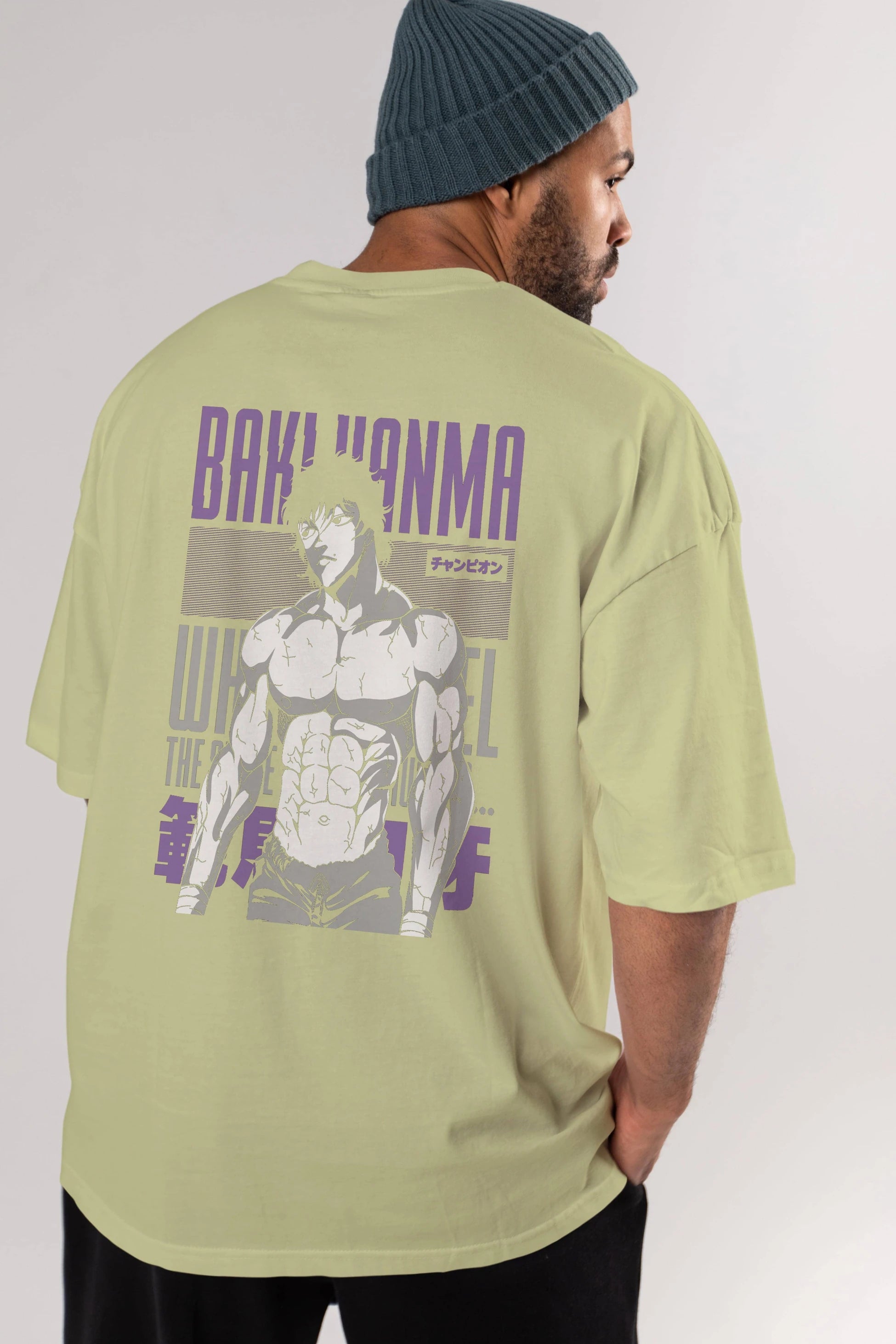 BAKI HANMA (2) Anime Arka Baskılı Oversize t-shirt Erkek Kadın Unisex
