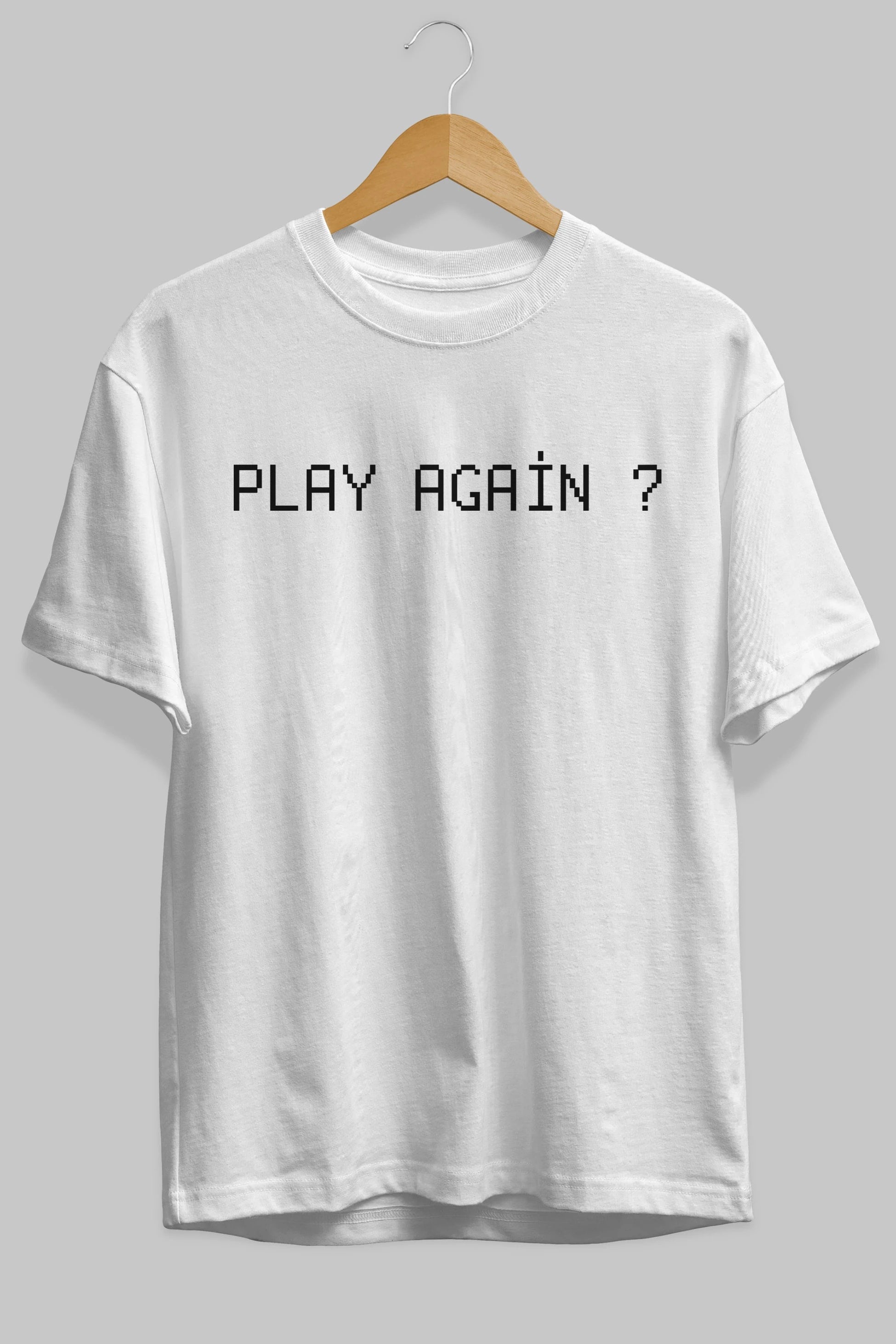 Play Again Ön Baskılı Oversize t-shirt %100 pamuk Erkek Kadın Unisex