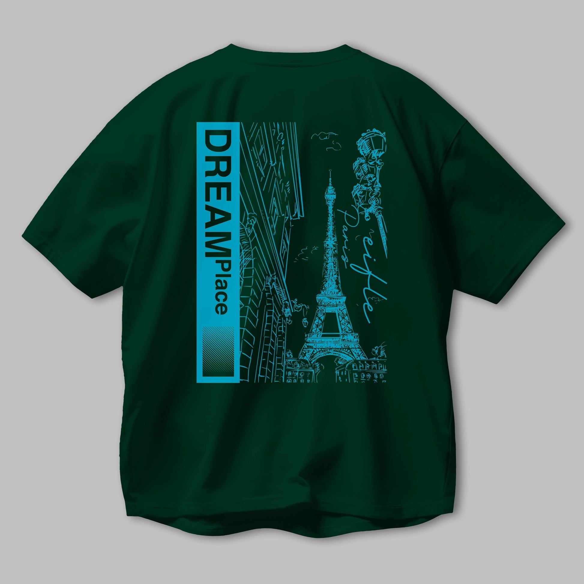 Dream Place Arka Baskılı Oversize t-shirt Erkek Kadın Unisex