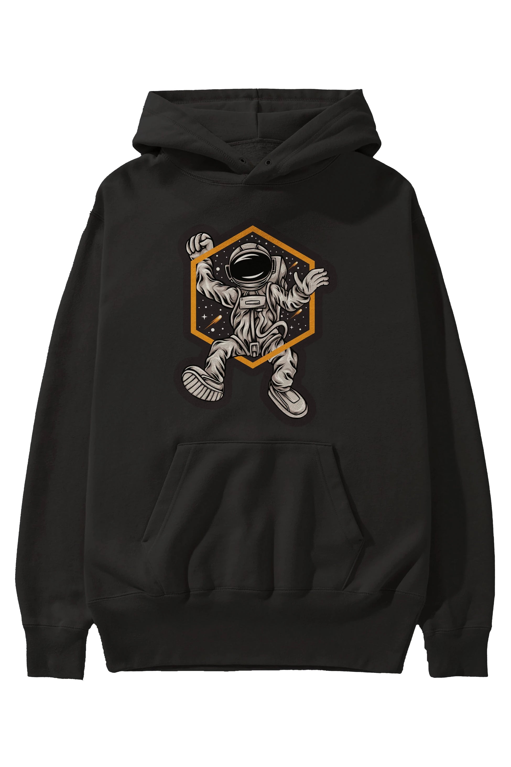 Astrofun Sticker Ön Baskılı Hoodie Oversize Kapüşonlu Sweatshirt Erkek Kadın Unisex