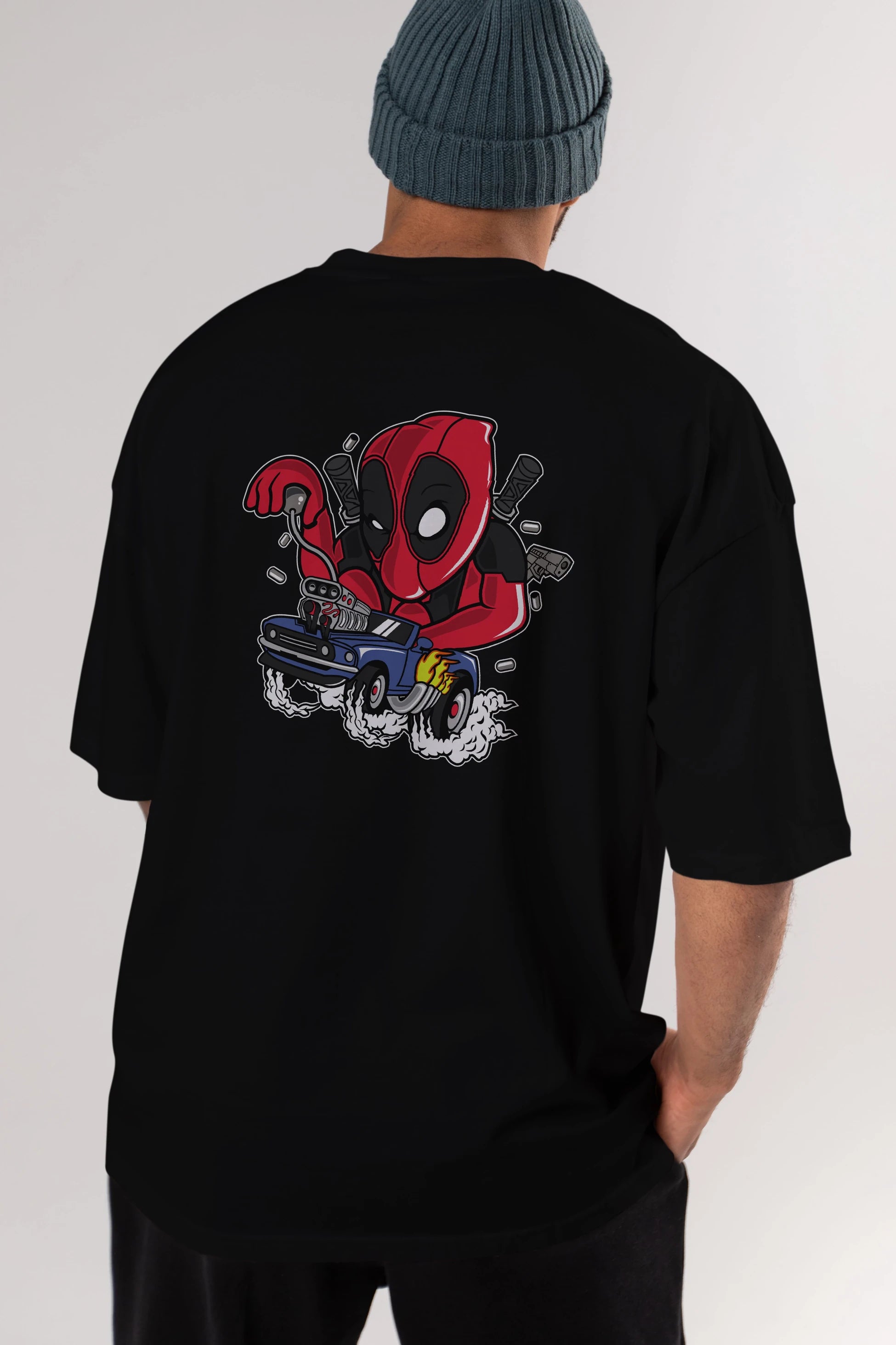 Deadpool (21) Arka Baskılı Oversize t-shirt Erkek Kadın Unisex %100 Pamuk Bisiklet Yaka tişort