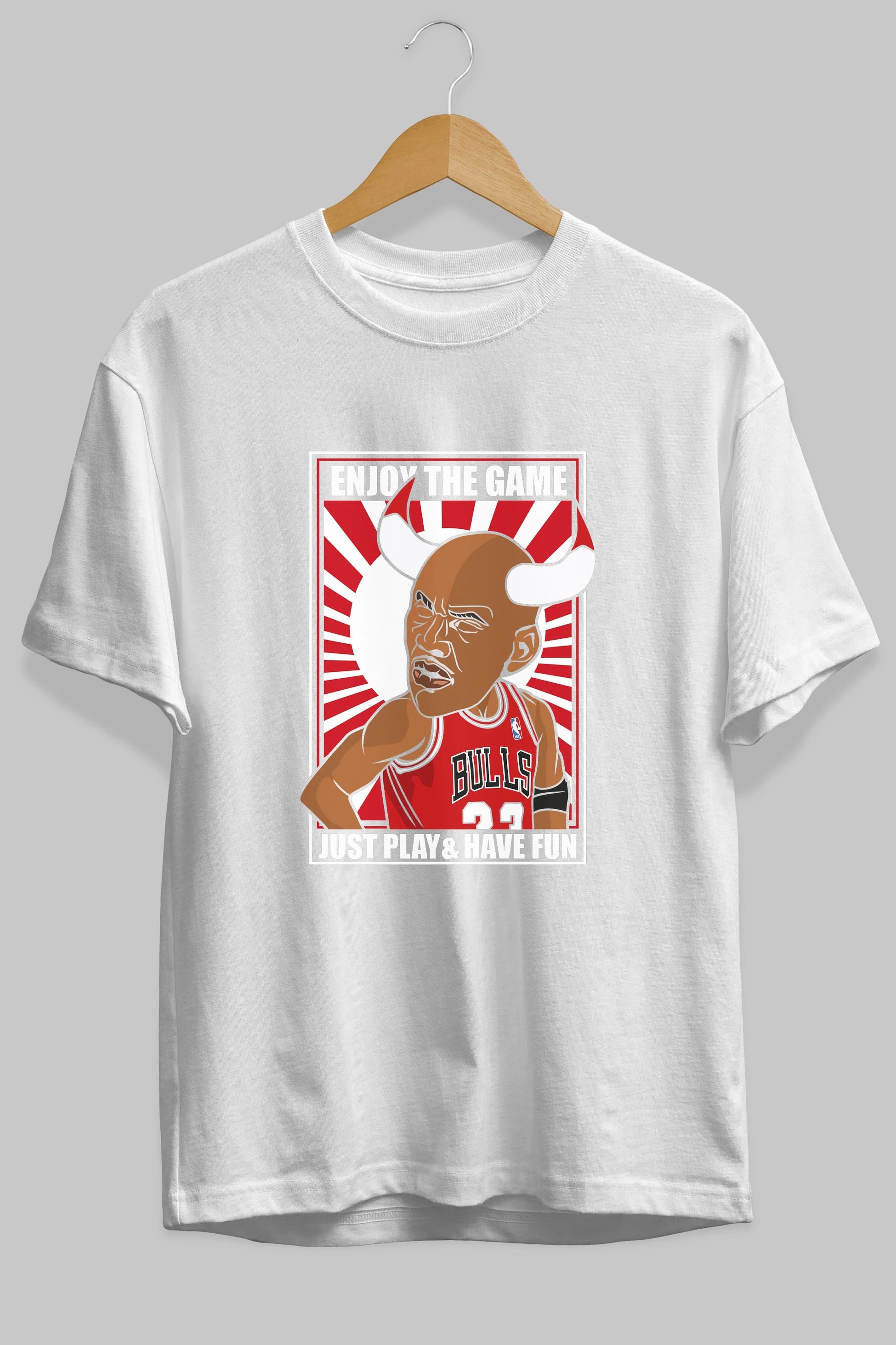 Michael Jordan Ön Baskılı Oversize t-shirt Erkek Kadın Unisex %100 Pamuk tişort