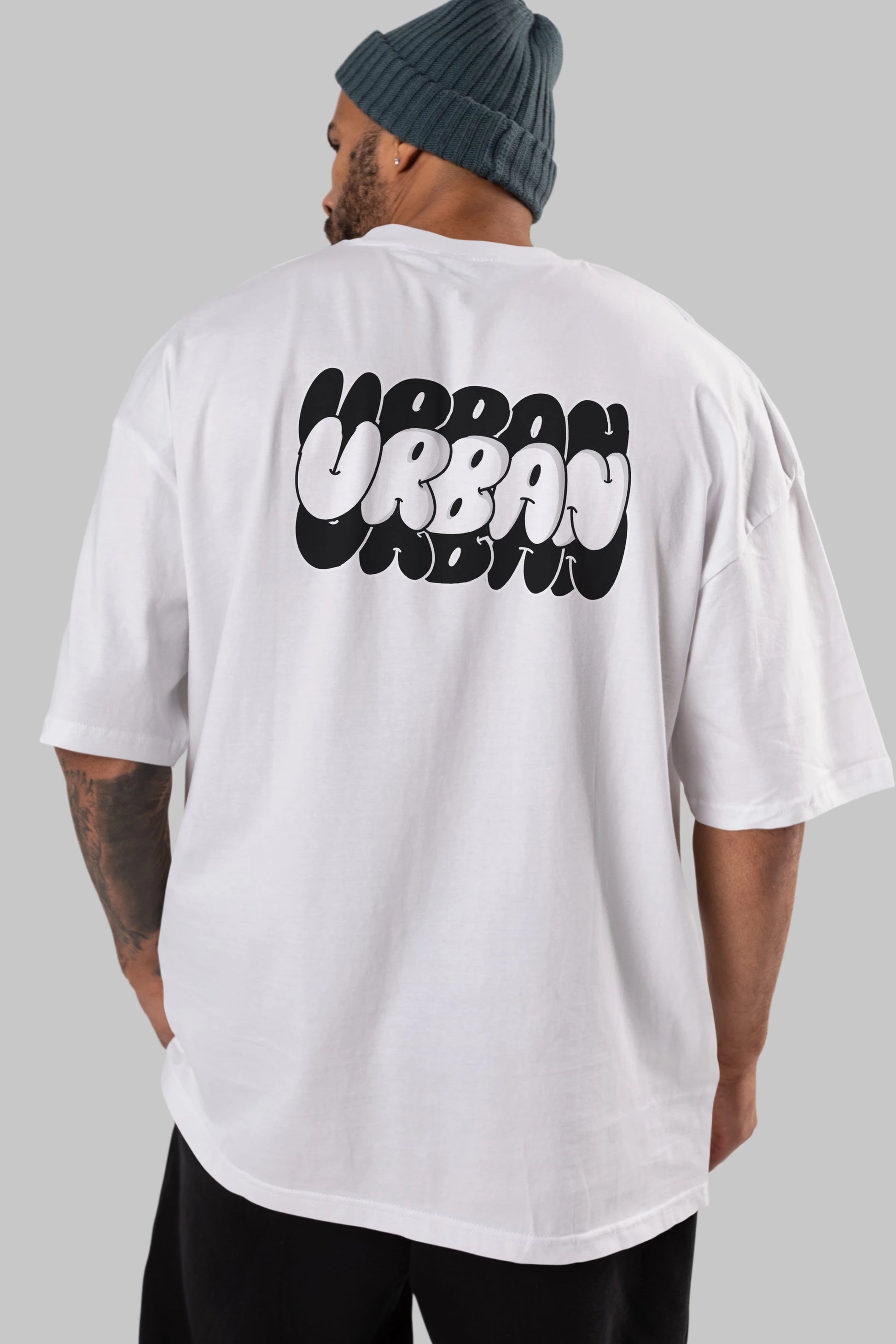 Urban Yazılı Arka Baskılı Oversize t-shirt Erkek Kadın Unisex