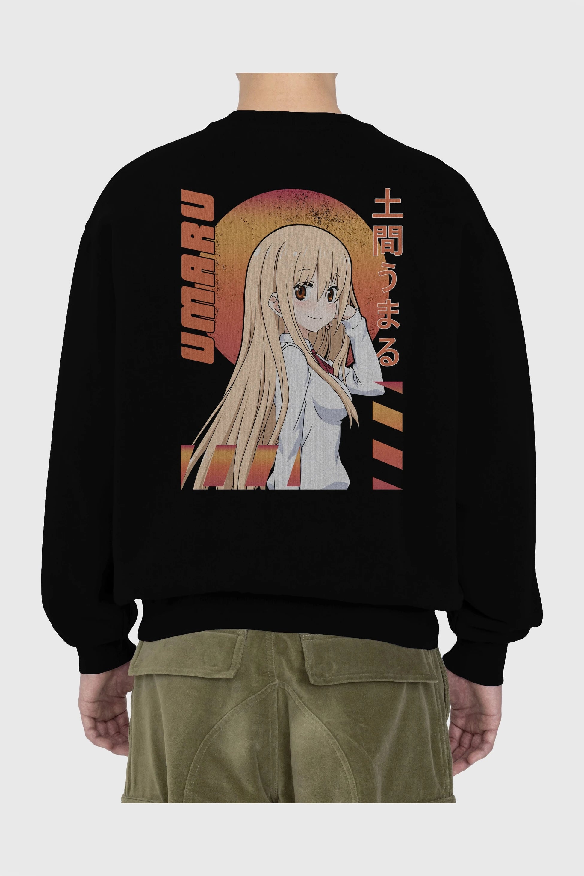 Umaru Doma 5 Anime Arka Baskılı Oversize Sweatshirt Erkek Kadın Unisex