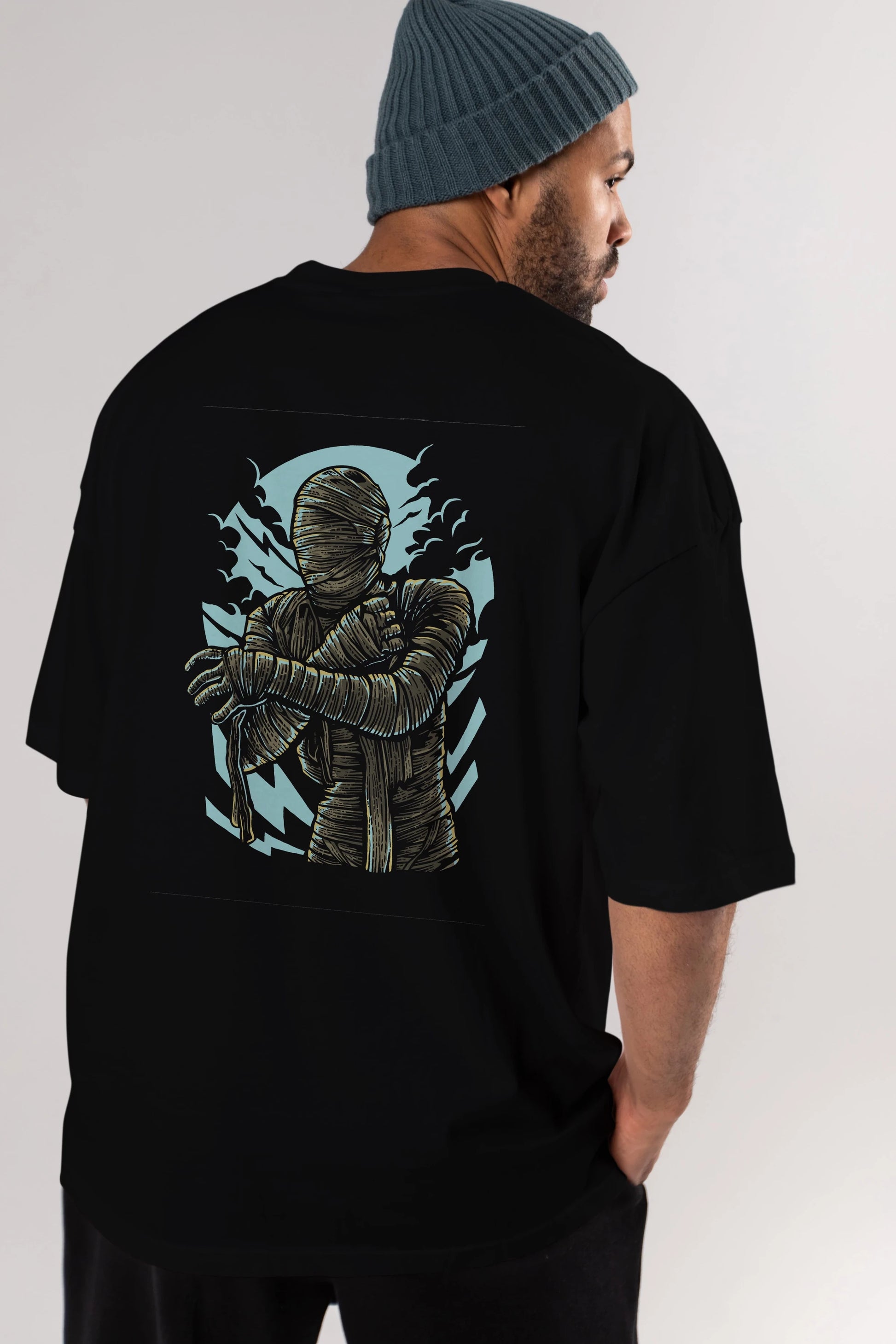 The Mummy Arka Baskılı Oversize t-shirt Erkek Kadın Unisex %100 Pamuk