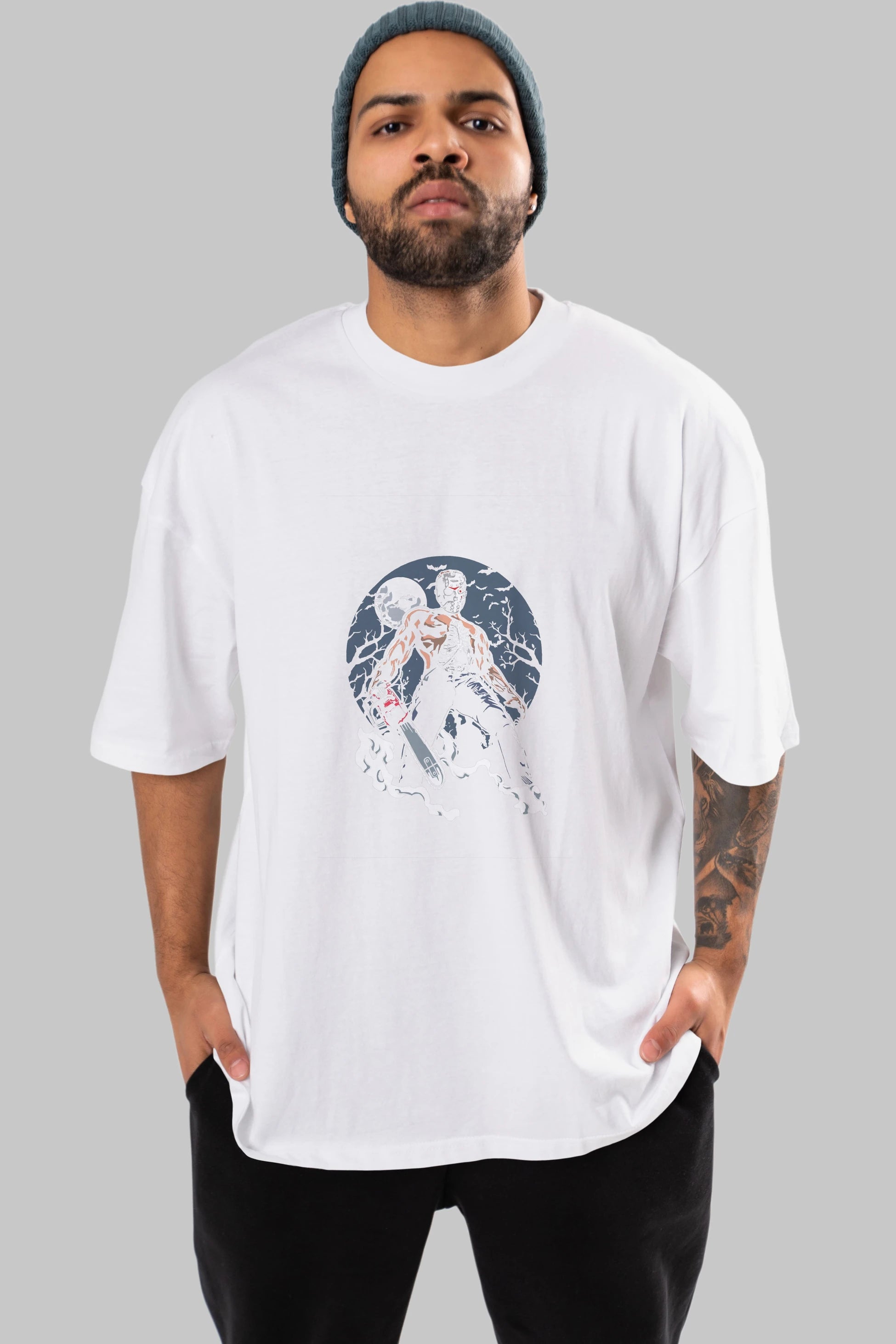 Evil Killer Ön Baskılı Oversize t-shirt Erkek Kadın Unisex %100 Pamuk tişort