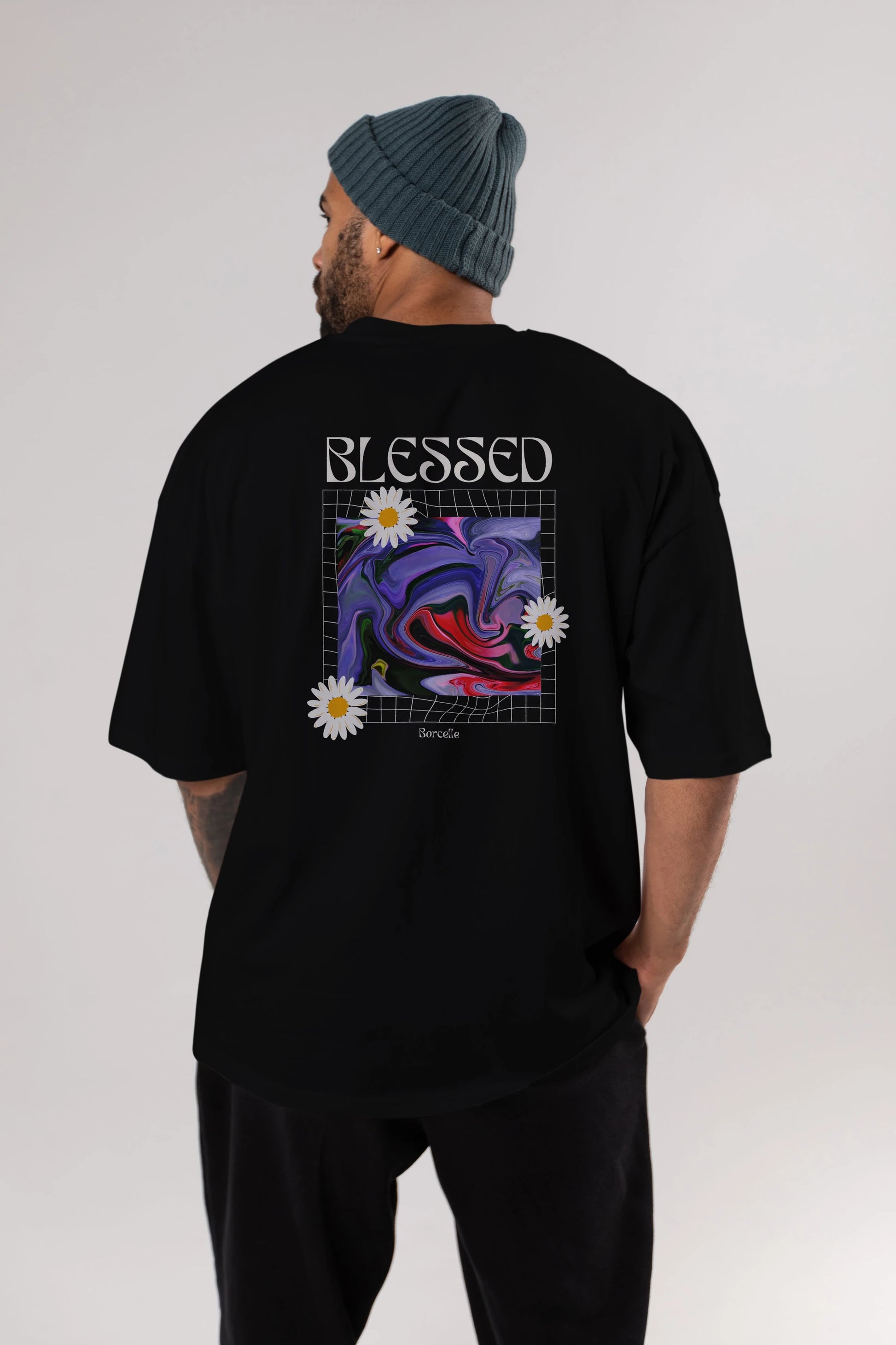 Blessed Arka Baskılı Oversize t-shirt Erkek Kadın Unisex