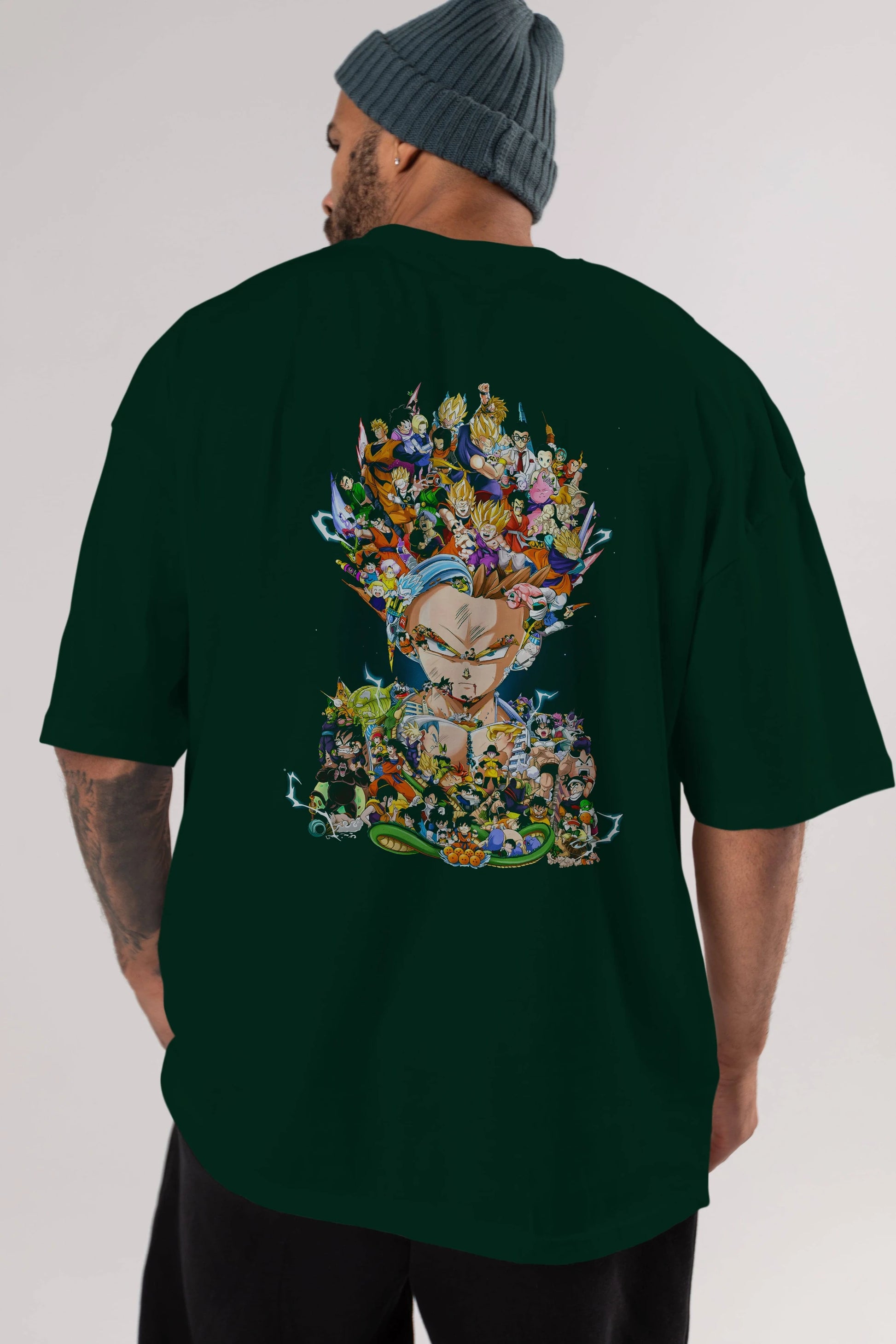 DRAGON BALL ART (2) Anime Arka Baskılı Oversize t-shirt Erkek Kadın Unisex