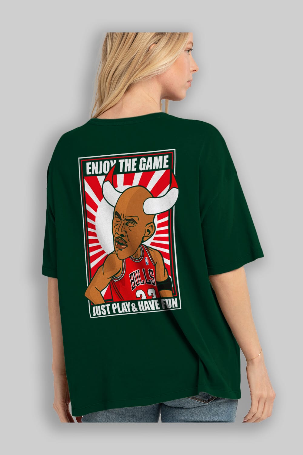 Michael Jordan Arka Baskılı Oversize t-shirt Erkek Kadın Unisex %100 Pamuk tişort