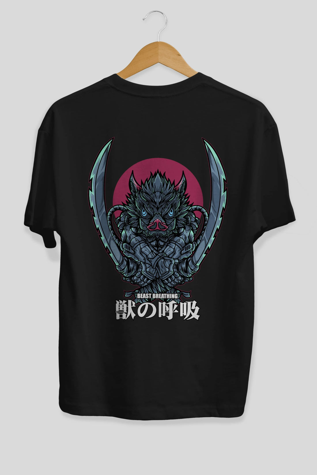 Inosuke DEMON SLAYER Anime Arka Baskılı Oversize t-shirt Erkek Kadın Unisex