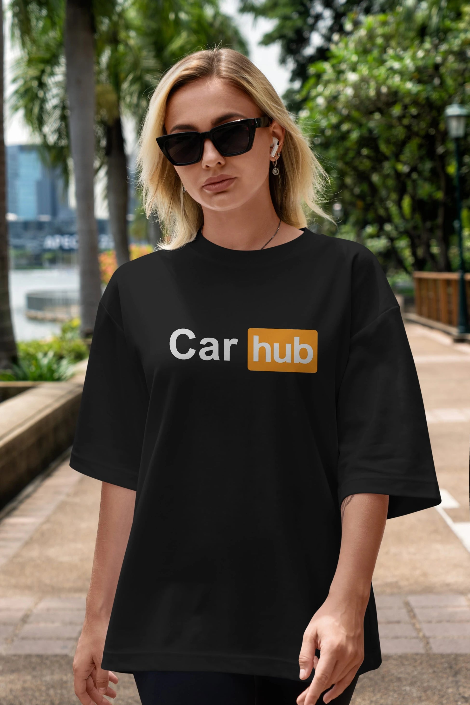 Car Hub Ön Baskılı Oversize t-shirt %100 pamuk Erkek Kadın Unisex