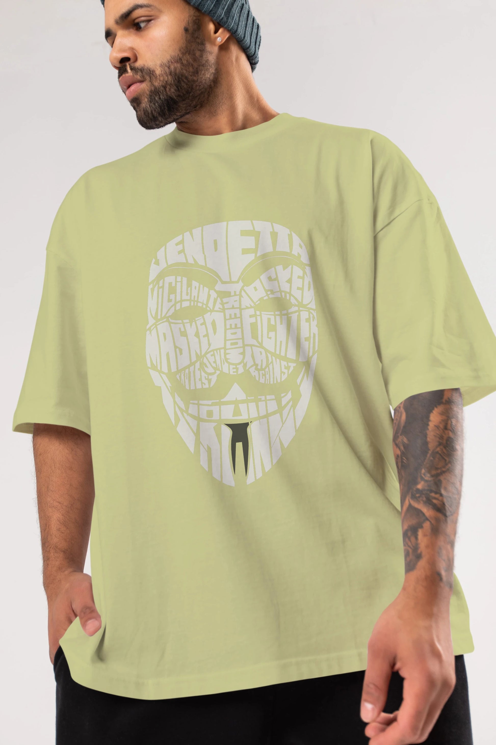 Vendetta Ön Baskılı Oversize t-shirt %100 pamuk Erkek Kadın Unisex
