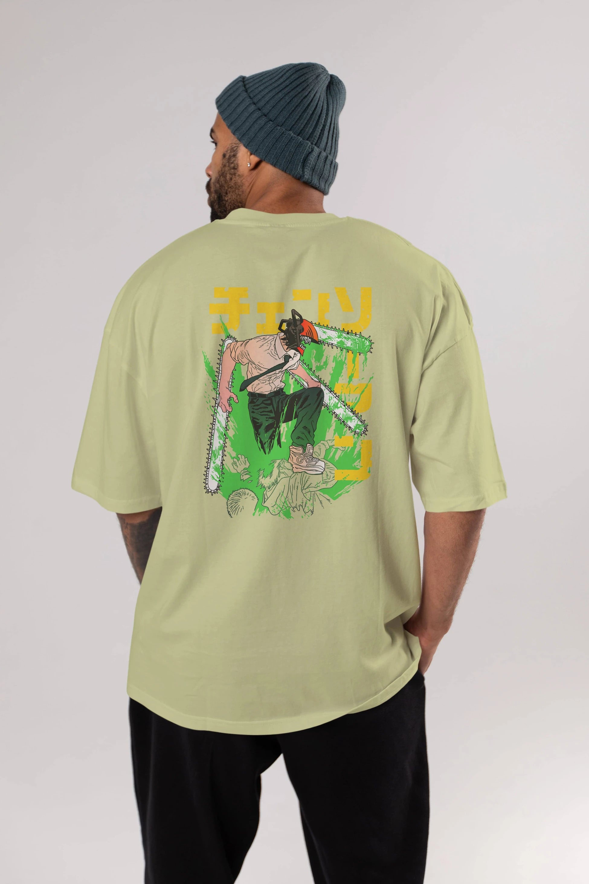 CHAINSAWMAN DENJI Anime Arka Baskılı Oversize t-shirt Erkek Kadın Unisex