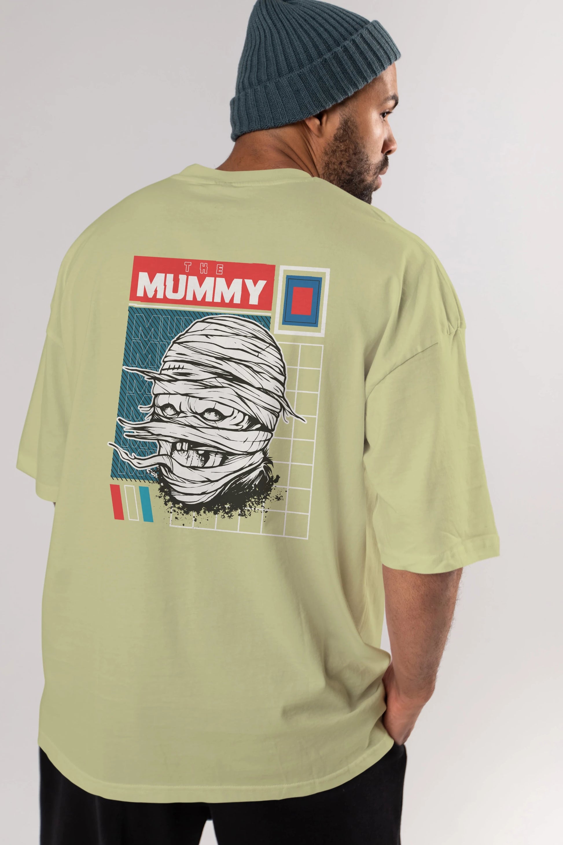 The Mummy Arka Baskılı Oversize t-shirt Erkek Kadın Unisex