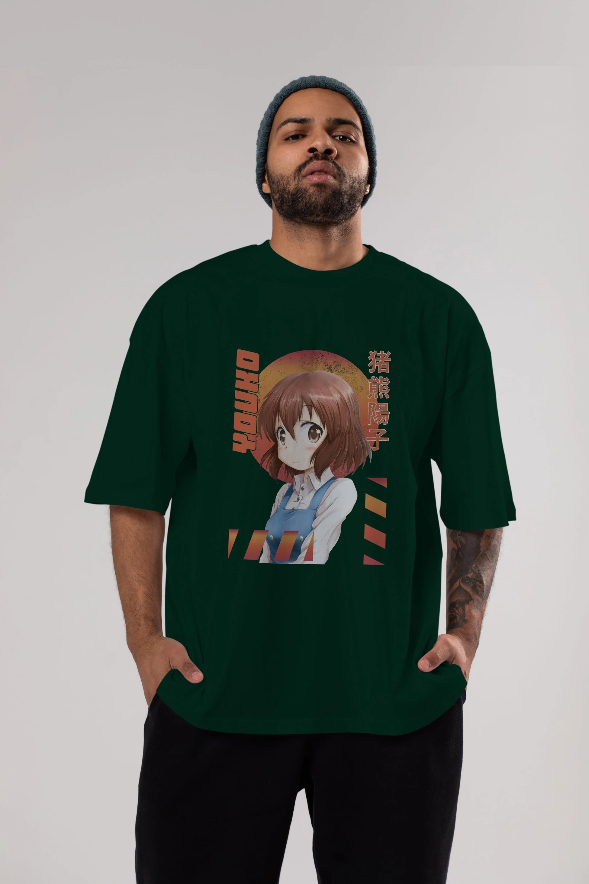 Youko Inokuma 5 Anime Ön Baskılı Oversize t-shirt %100 pamuk Erkek Kadın Unisex