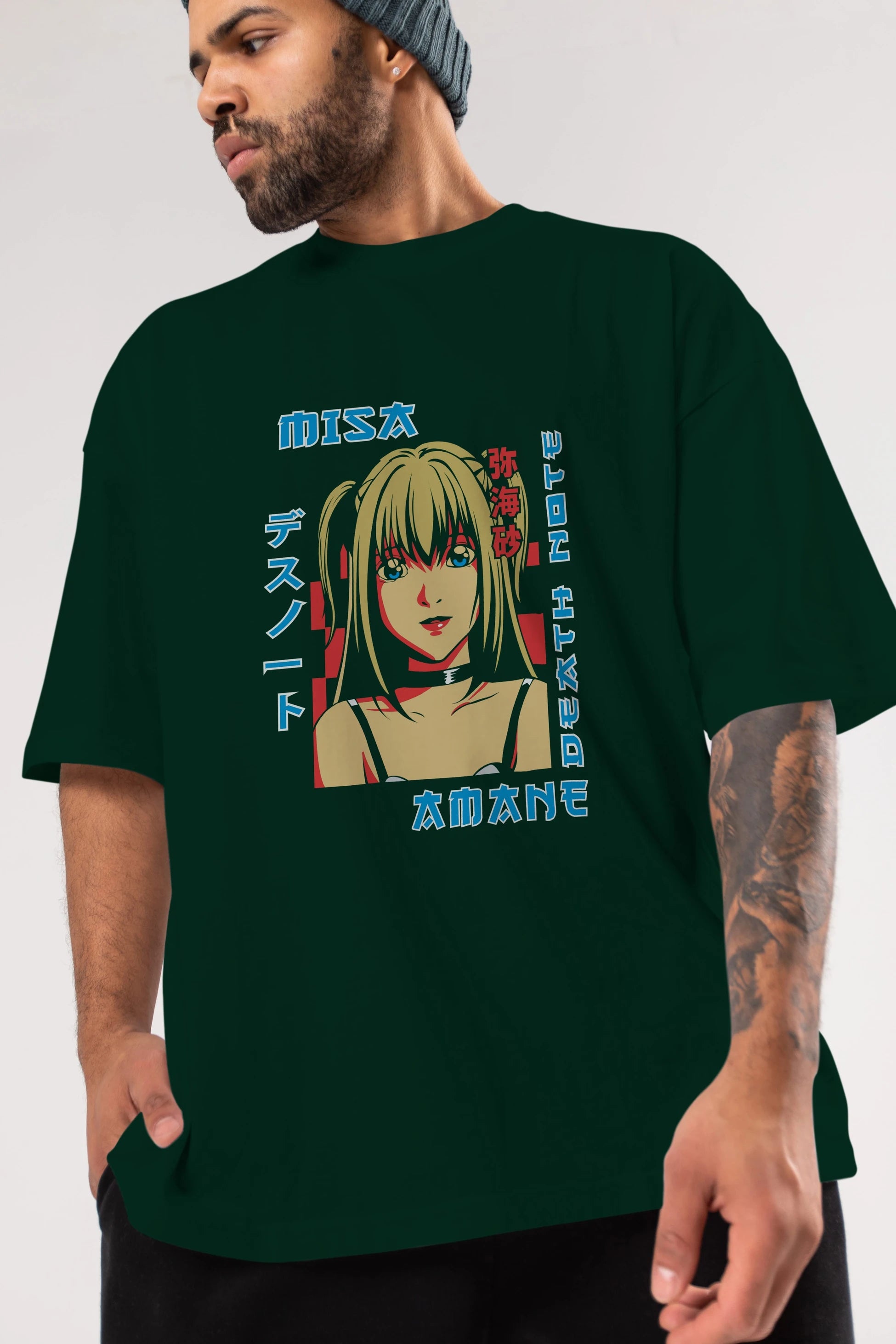 MISA-DEATH NOTE Anime Ön Baskılı Oversize t-shirt %100 pamuk Erkek Kadın Unisex