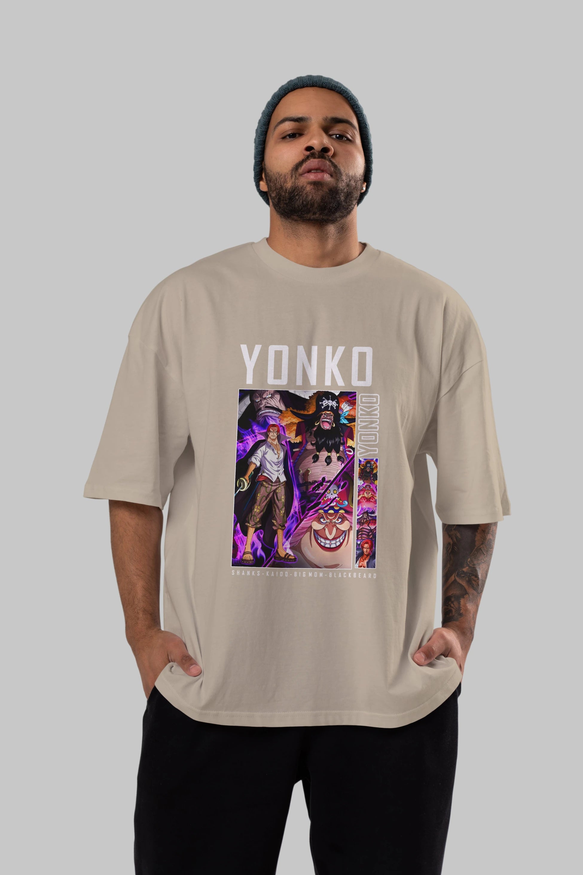 Yonko Anime Ön Baskılı Oversize t-shirt Erkek Kadın Unisex