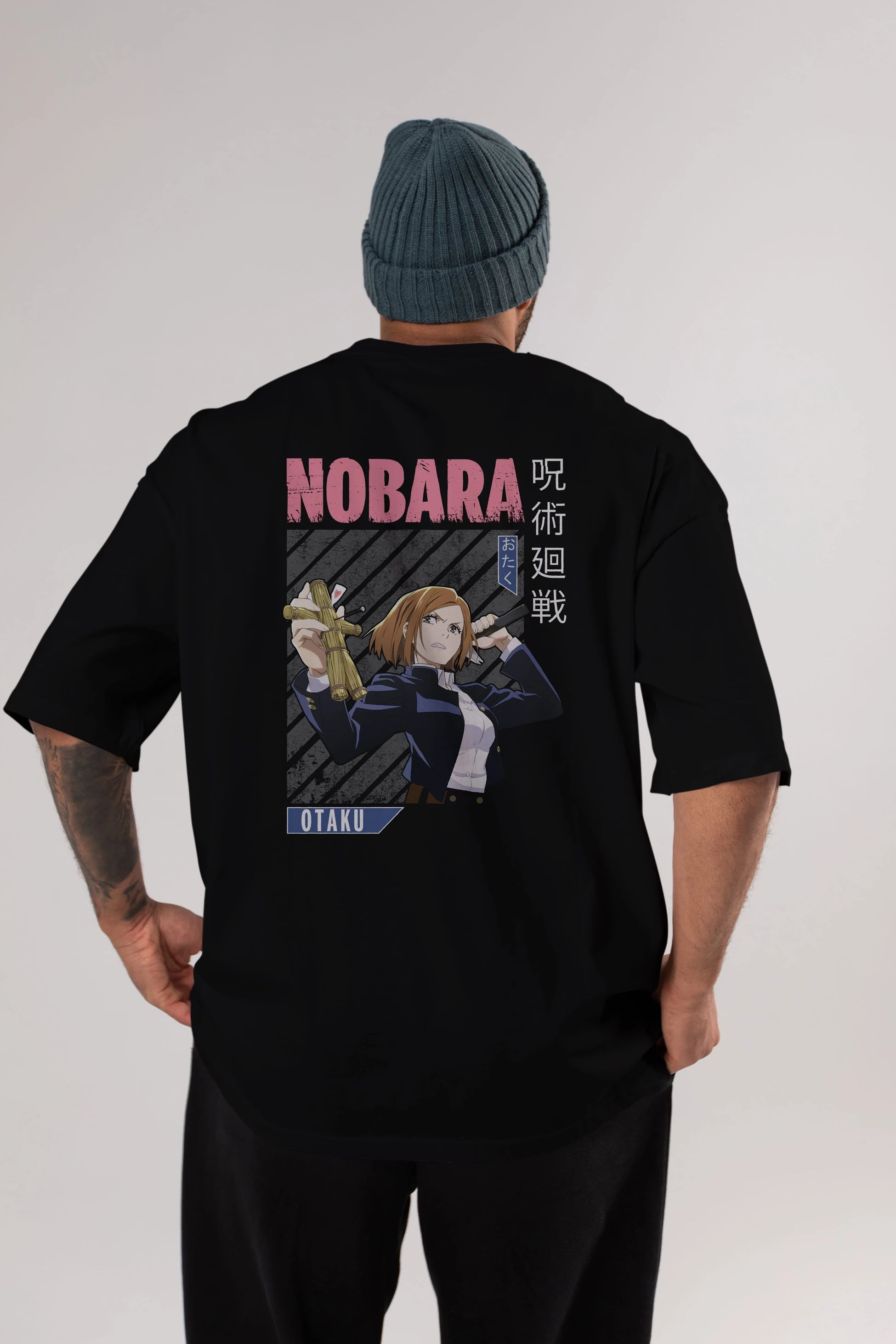 Nobara Kugisaki 6 Anime Arka Baskılı Oversize t-shirt Erkek Kadın Unisex