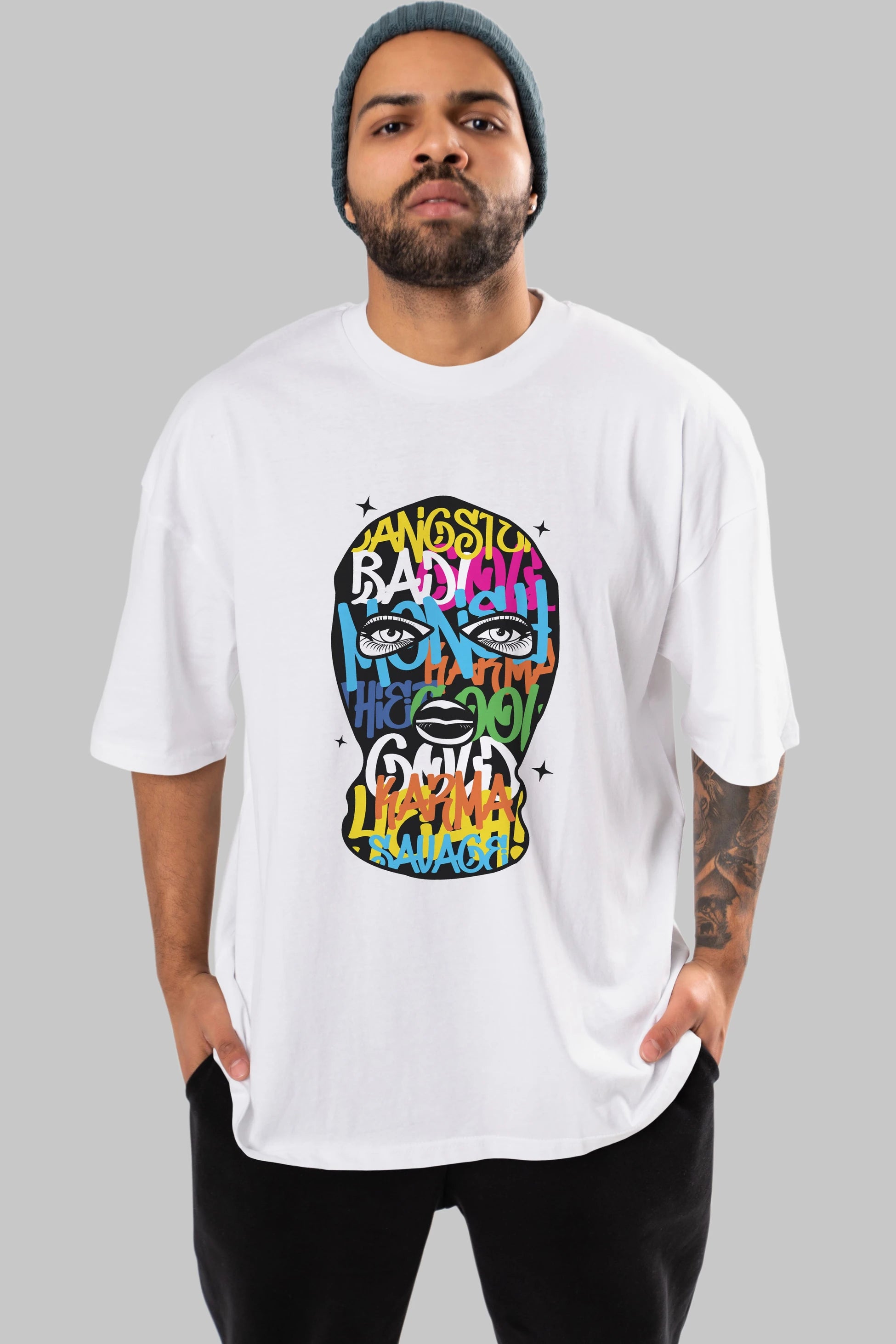 Karma Savage Ön Baskılı Oversize t-shirt Erkek Kadın Unisex