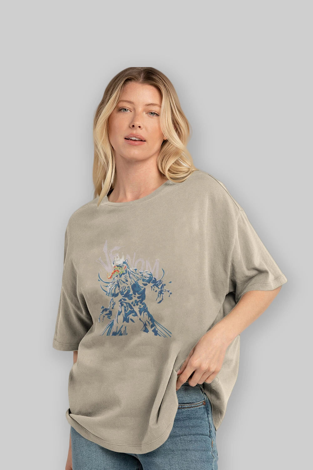 Venom (8) Ön Baskılı Oversize t-shirt Erkek Kadın Unisex %100 Pamuk Bisiklet Yaka tişort