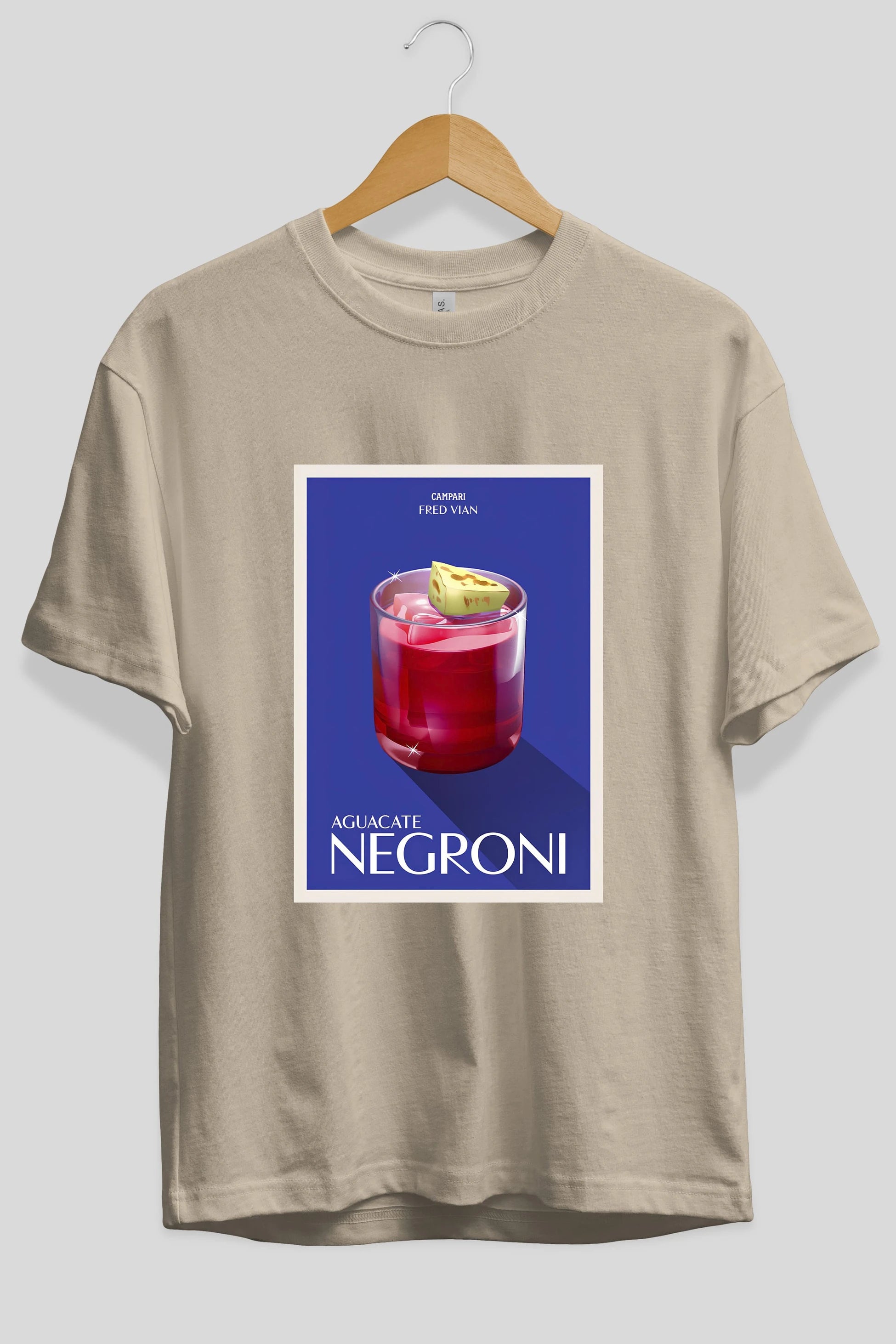 Aguacate Negroni Ön Baskılı Oversize t-shirt Erkek Kadın Unisex %100 Pamuk Bisiklet Yaka tişort