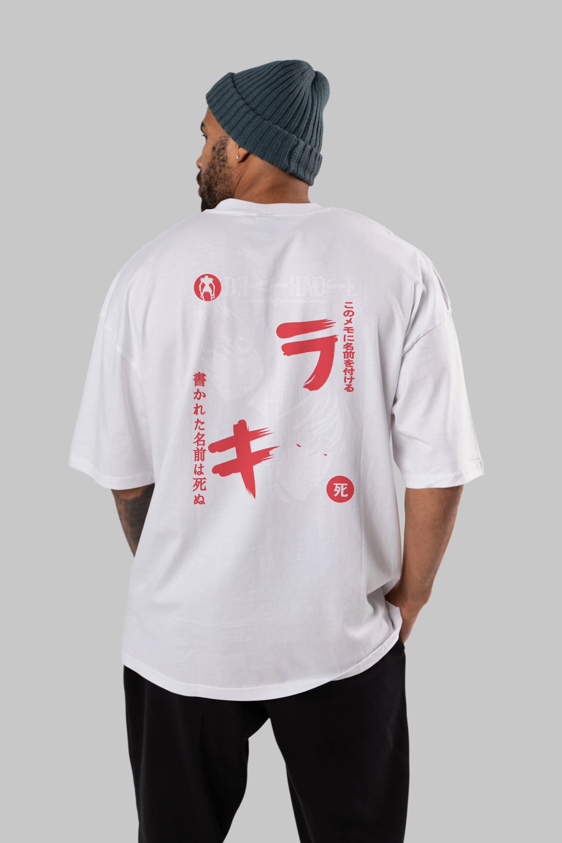DEATHNOTE L vs KIRA Anime Arka Baskılı Oversize t-shirt Erkek Kadın Unisex