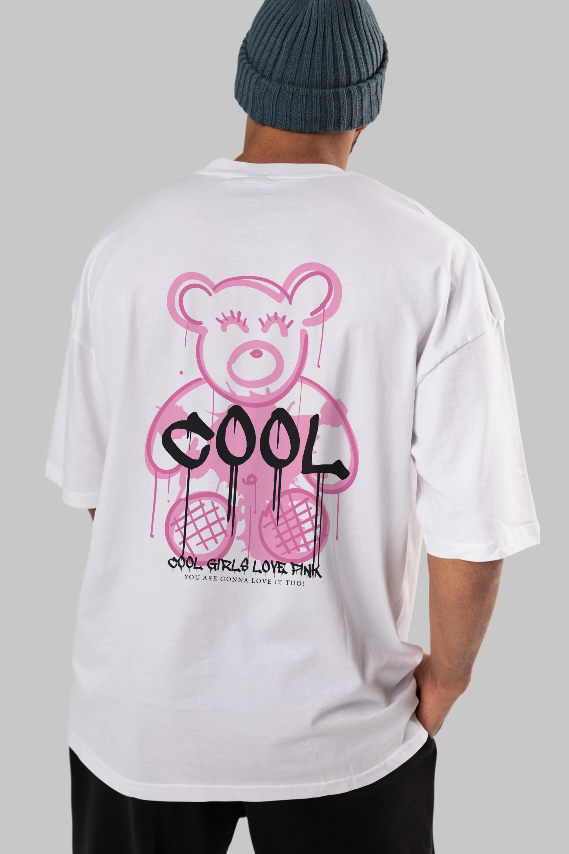 Cool Bear Arka Baskılı Oversize t-shirt Erkek Kadın Unisex