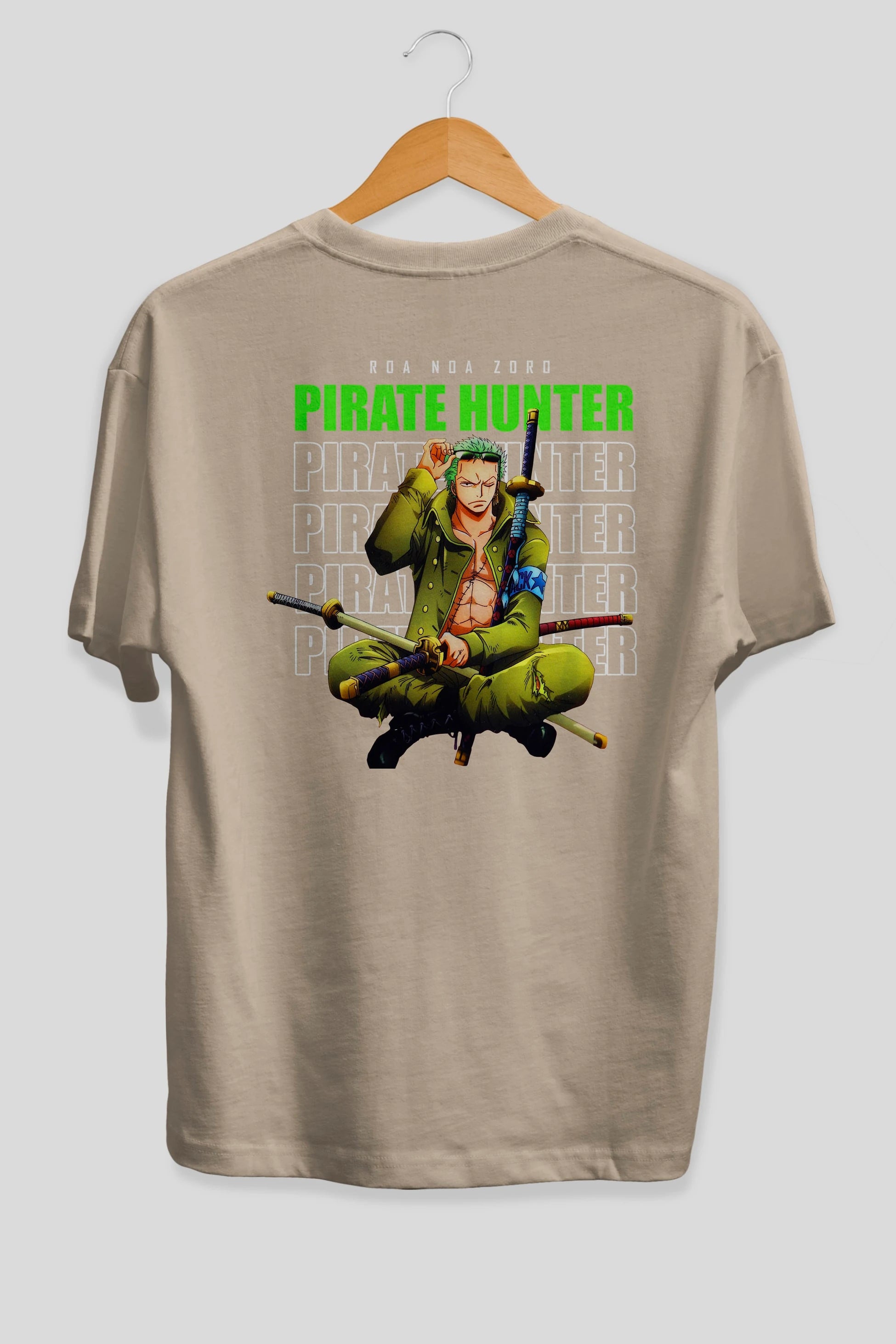 Roronoa Zoro 4 Anime Arka Baskılı Oversize t-shirt Erkek Kadın Unisex %100 pamuk tişort