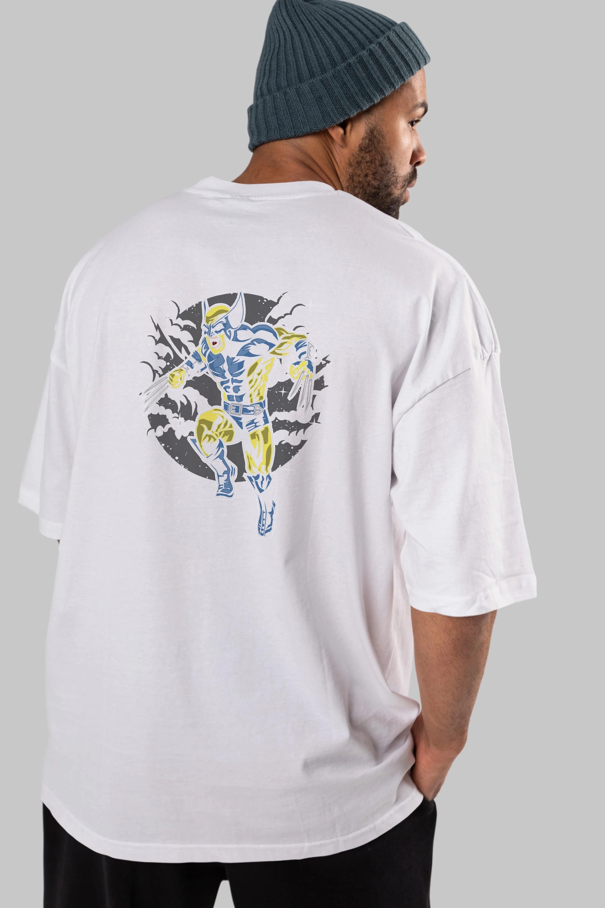 Wolverine Arka Baskılı Oversize t-shirt Erkek Kadın Unisex %100 Pamuk