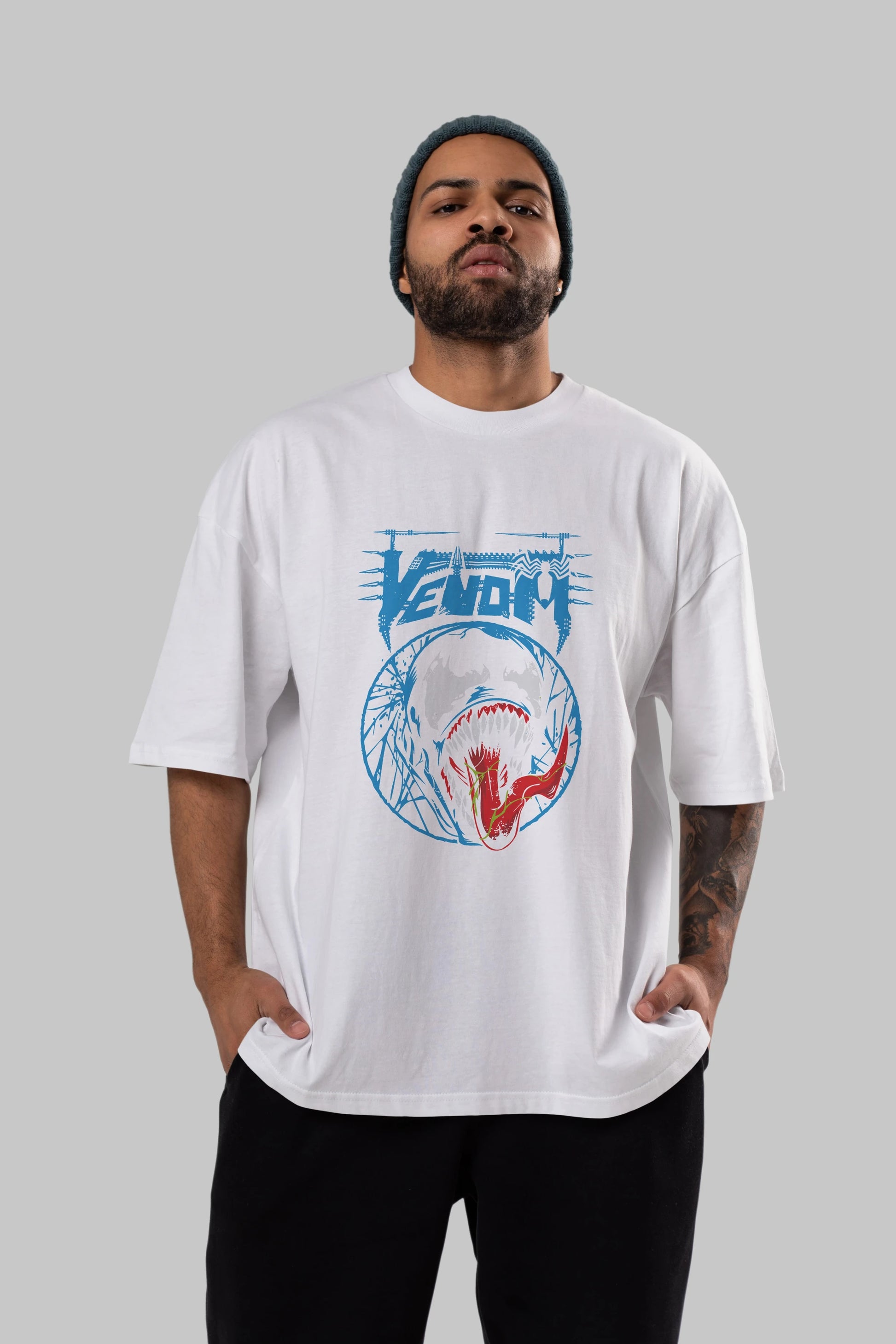 Venom (23) Ön Baskılı Oversize t-shirt Erkek Kadın Unisex %100 Pamuk Bisiklet Yaka tişort