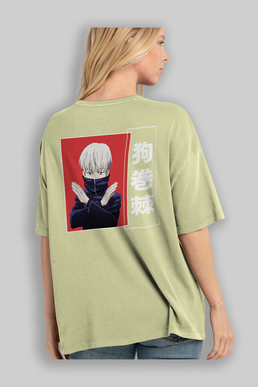Toge Inumaki Anime Arka Baskılı Oversize t-shirt Erkek Kadın Unisex
