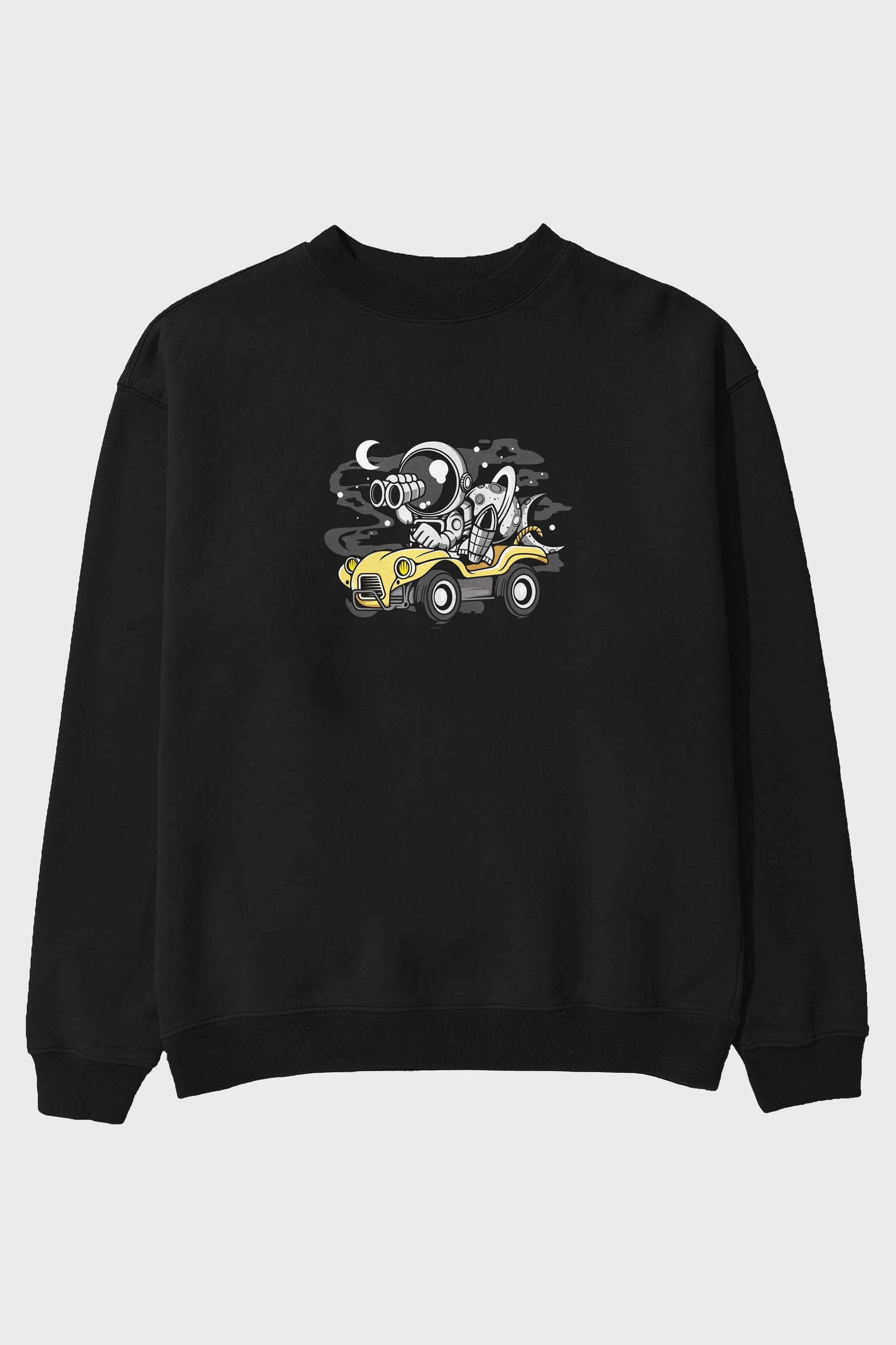 Astronaut Adventure Ön Baskılı Oversize Sweatshirt Erkek Kadın Unisex