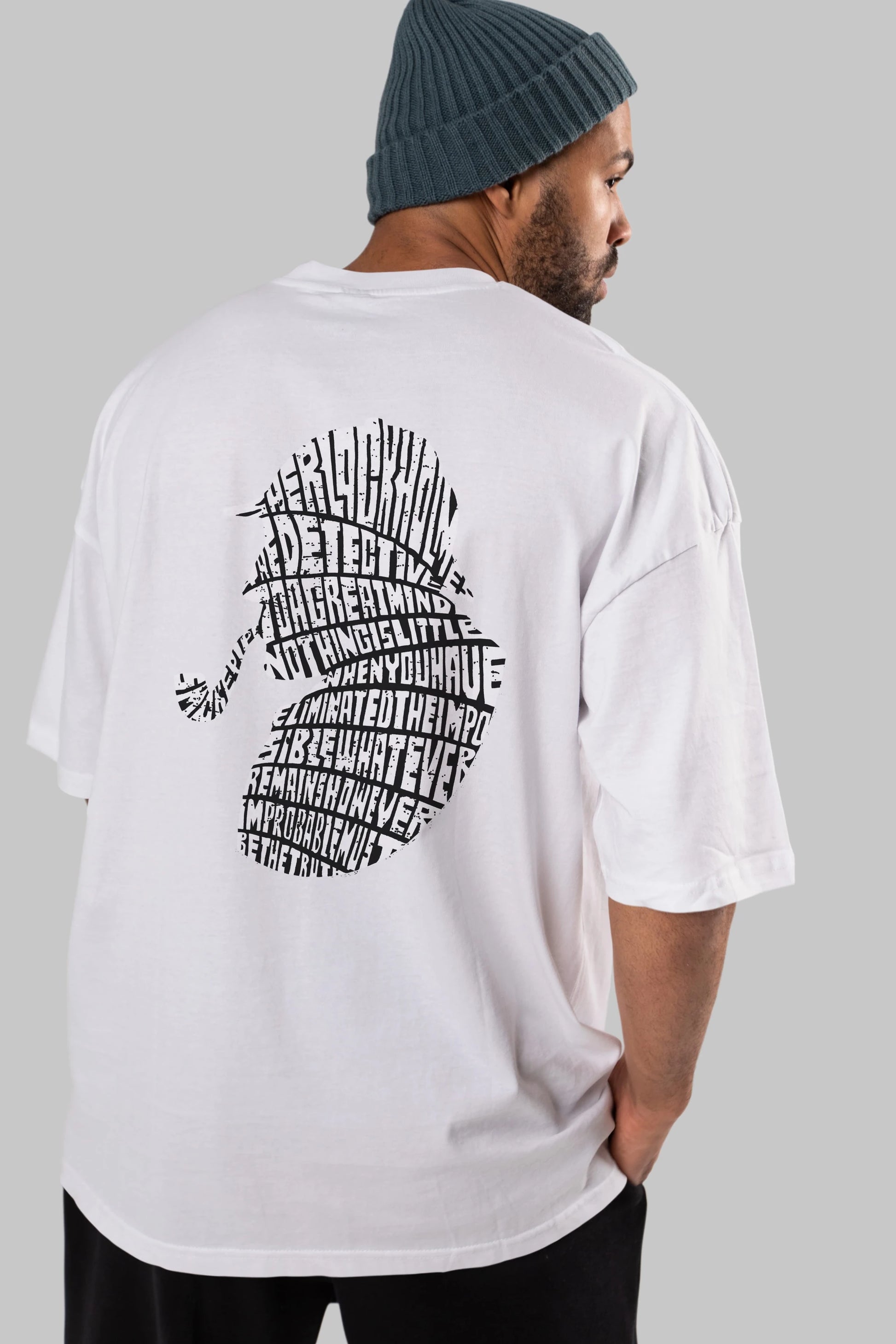 Holmes Arka Baskılı Oversize t-shirt %100 pamuk Erkek Kadın Unisex