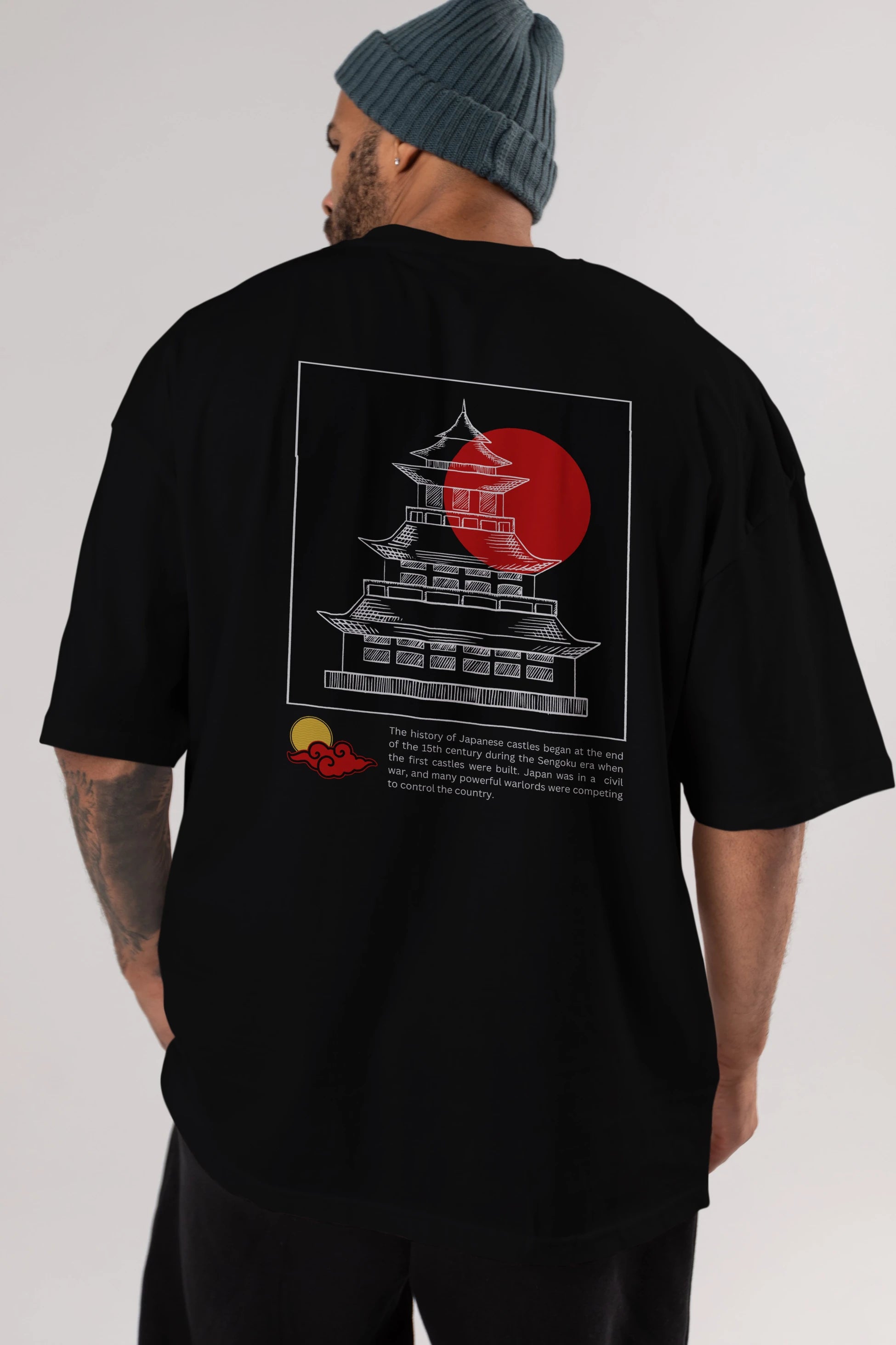 Japan Streetwear Arka Baskılı Oversize t-shirt Erkek Kadın Unisex