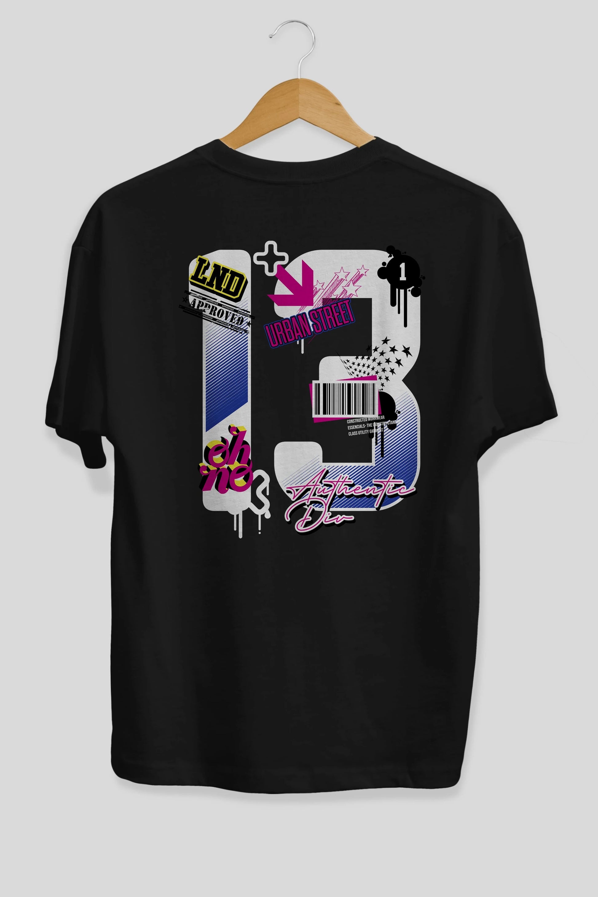 Urban Street 13 Arka Baskılı Oversize t-shirt Erkek Kadın Unisex