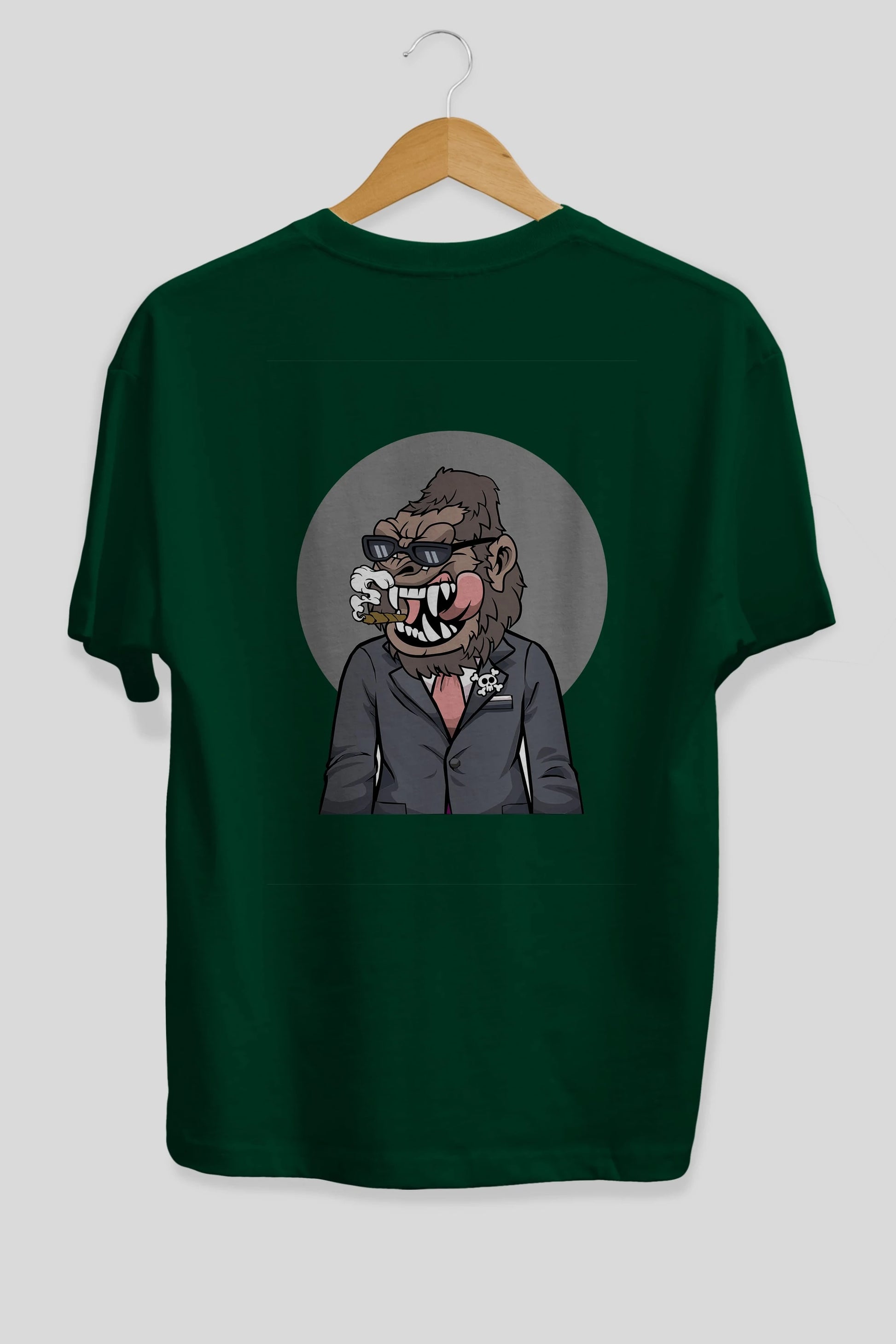 Monkey Suits Arka Baskılı Oversize t-shirt Erkek Kadın Unisex %100 Pamuk tişort