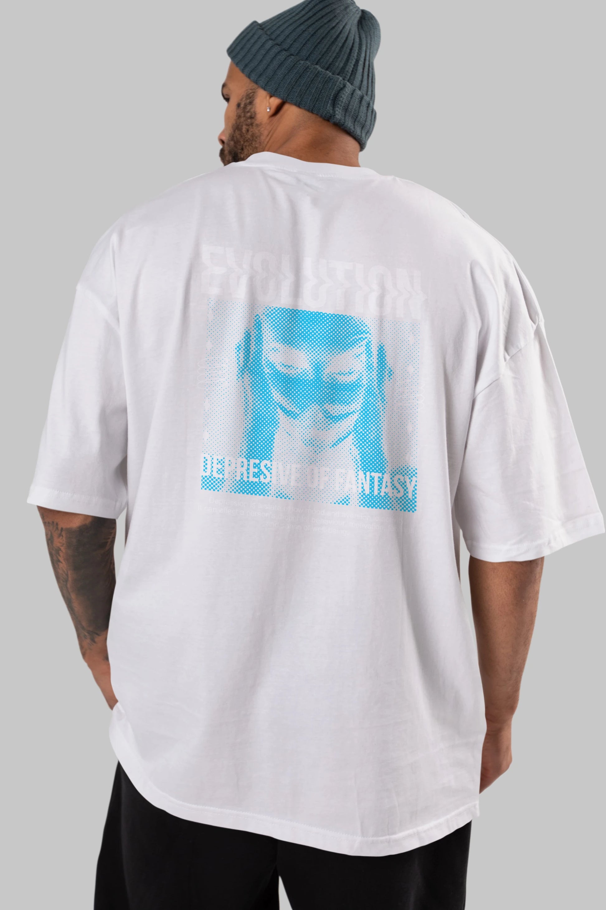Evolution Arka Baskılı Oversize t-shirt Erkek Kadın Unisex