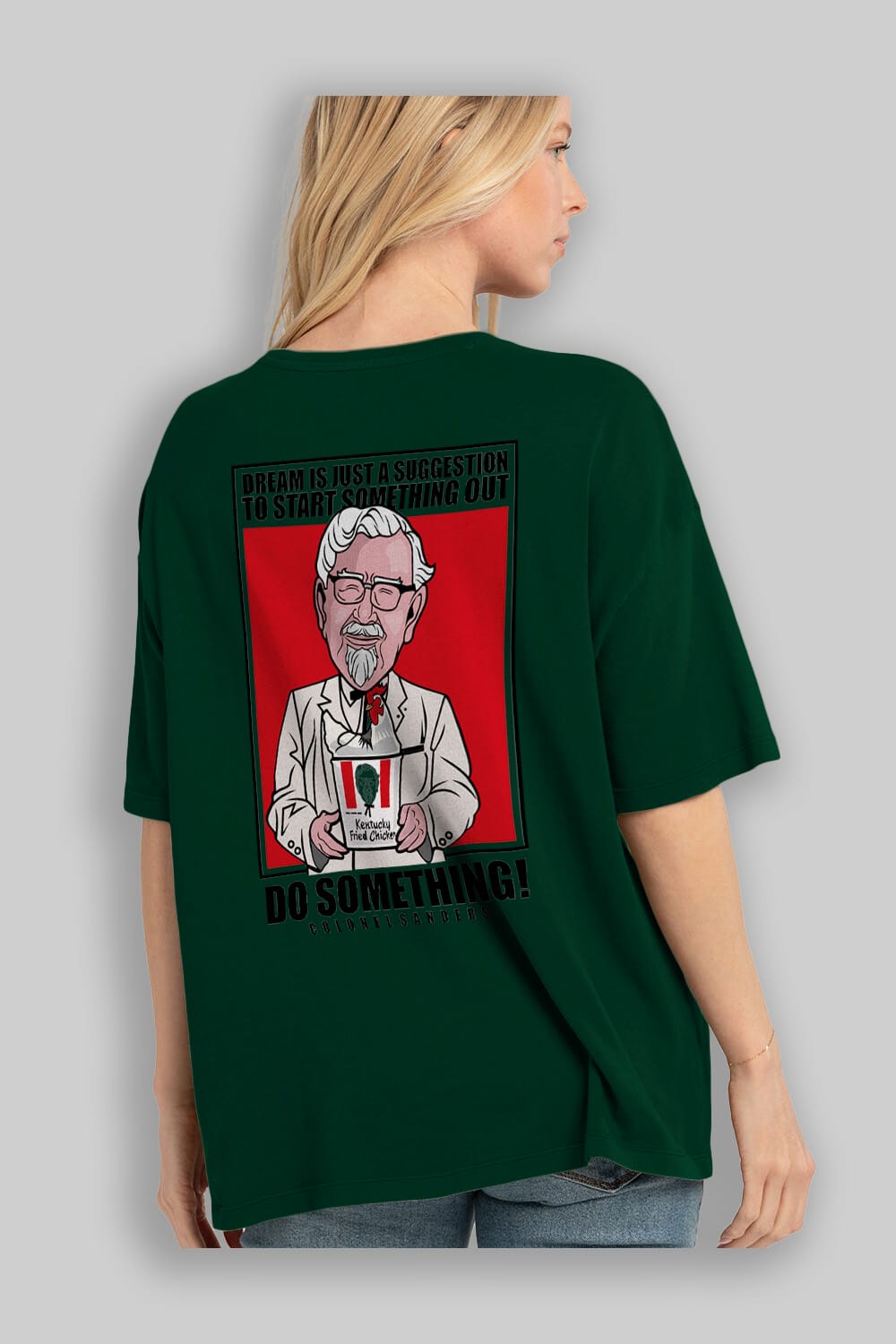 Colonel Sanders Arka Baskılı Oversize t-shirt Erkek Kadın Unisex %100 Pamuk tişort